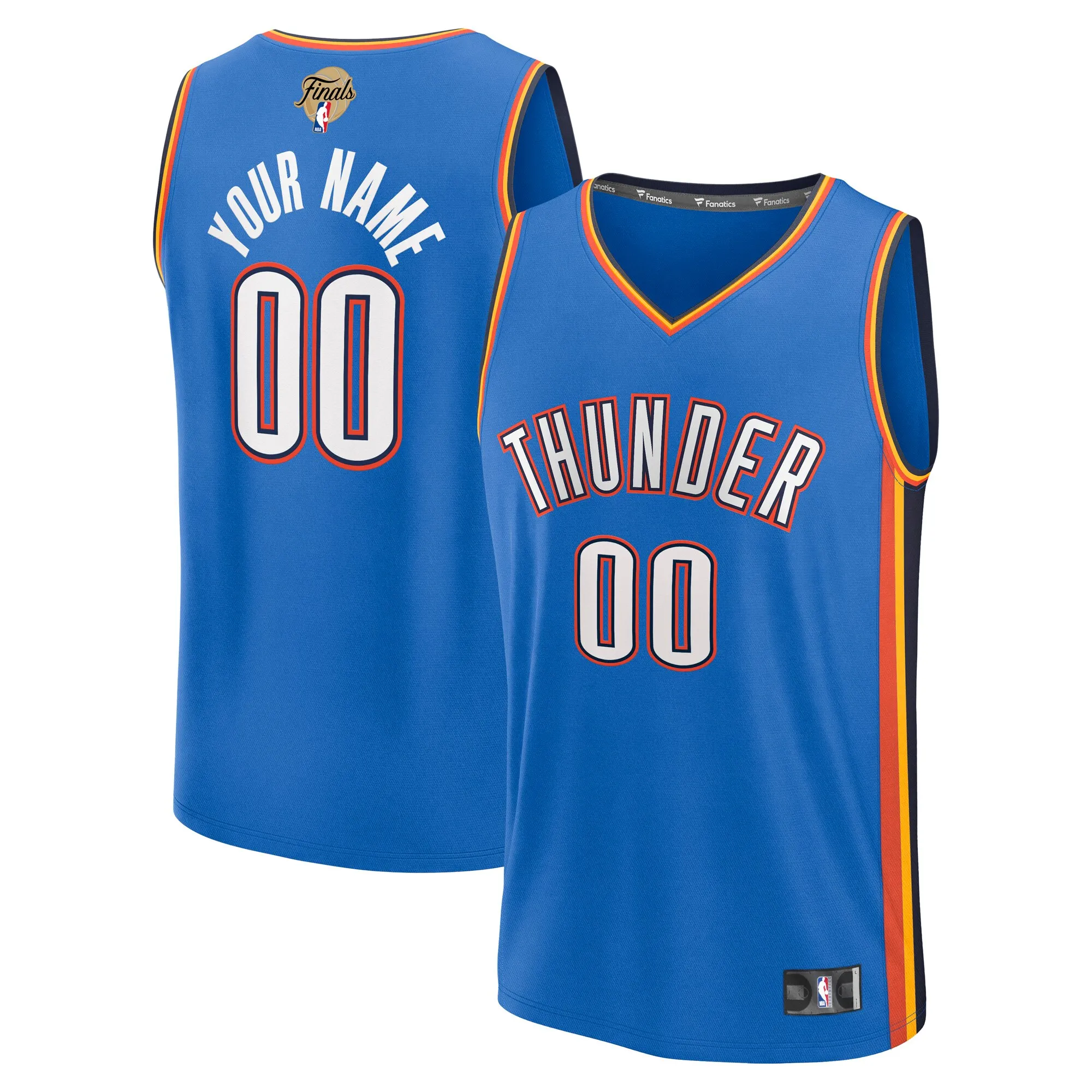 Oklahoma City Thunder Fanatics 2025 NBA Finals Fast Break Replica Custom Jersey - Icon Edition - Blue