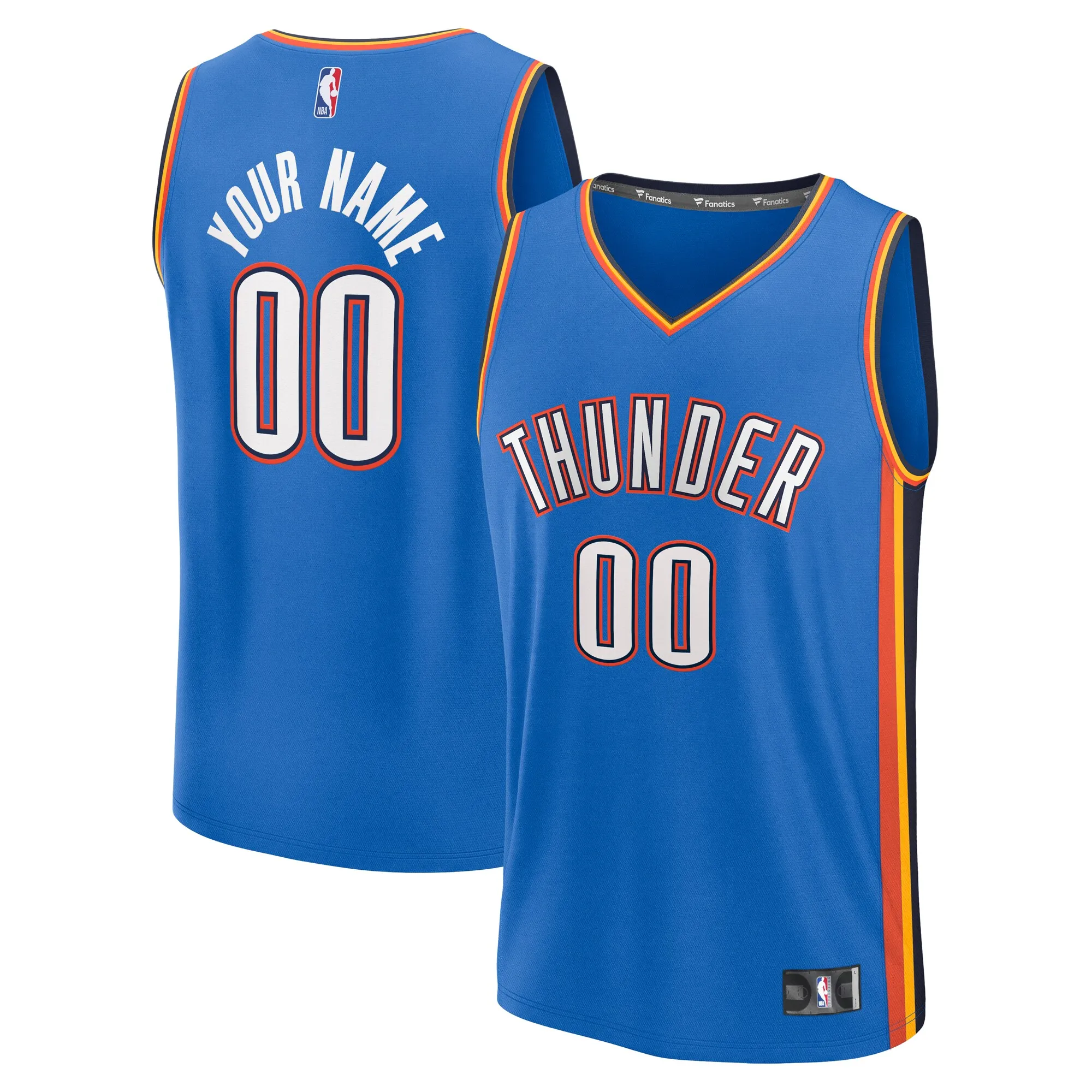 Oklahoma City Thunder Fanatics Fast Break Custom Jersey - Icon Edition - Blue