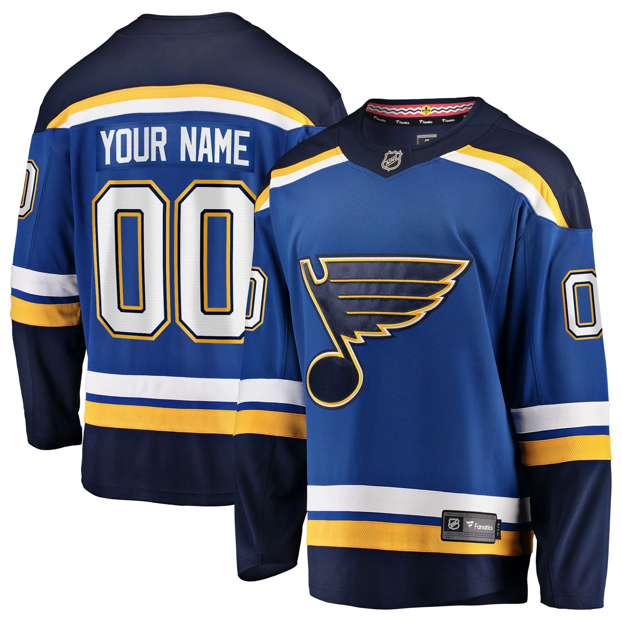 St. Louis Blues Fanatics Home Breakaway Custom Jersey - Blue