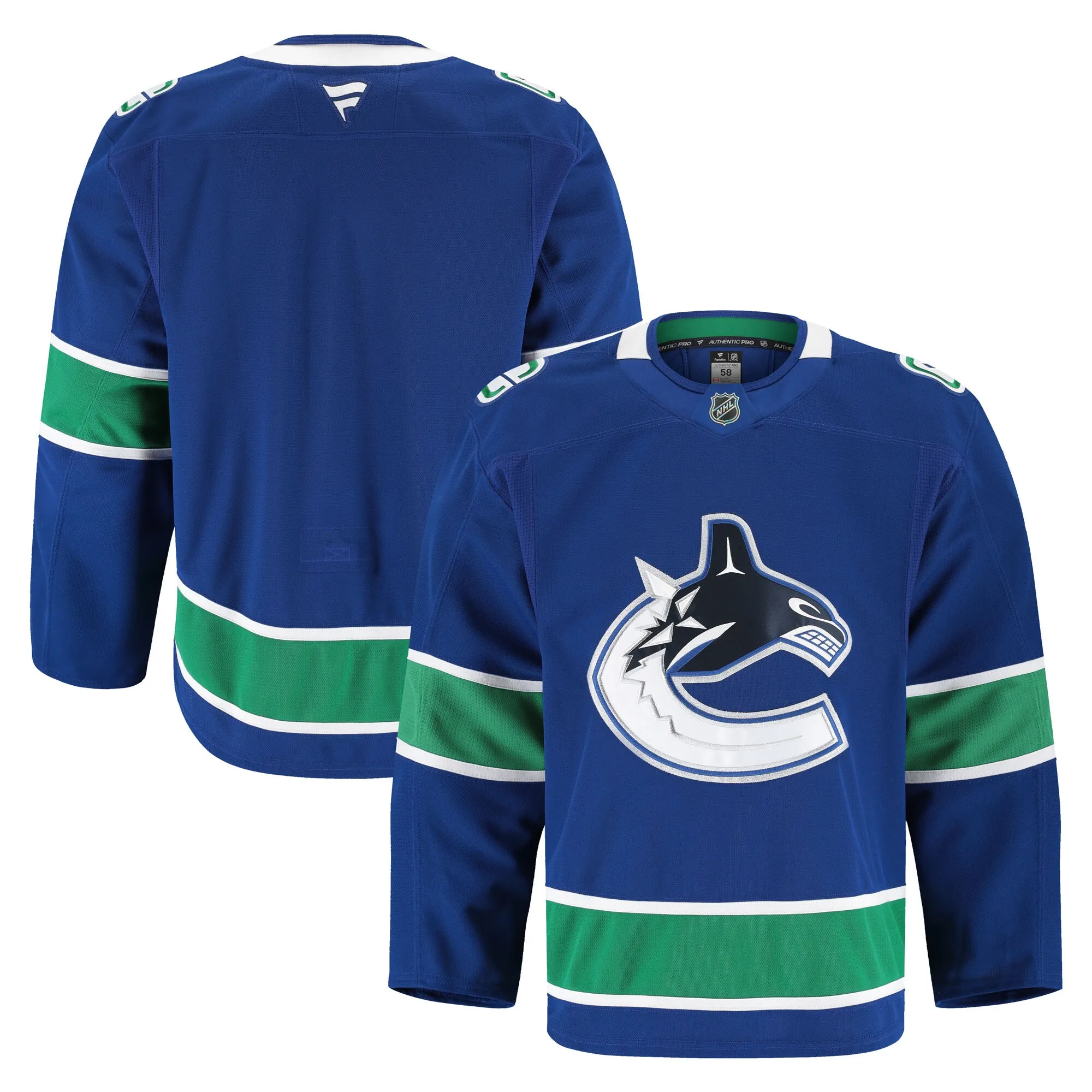 Vancouver Canucks Fanatics Home Authentic Pro Jersey - Blue