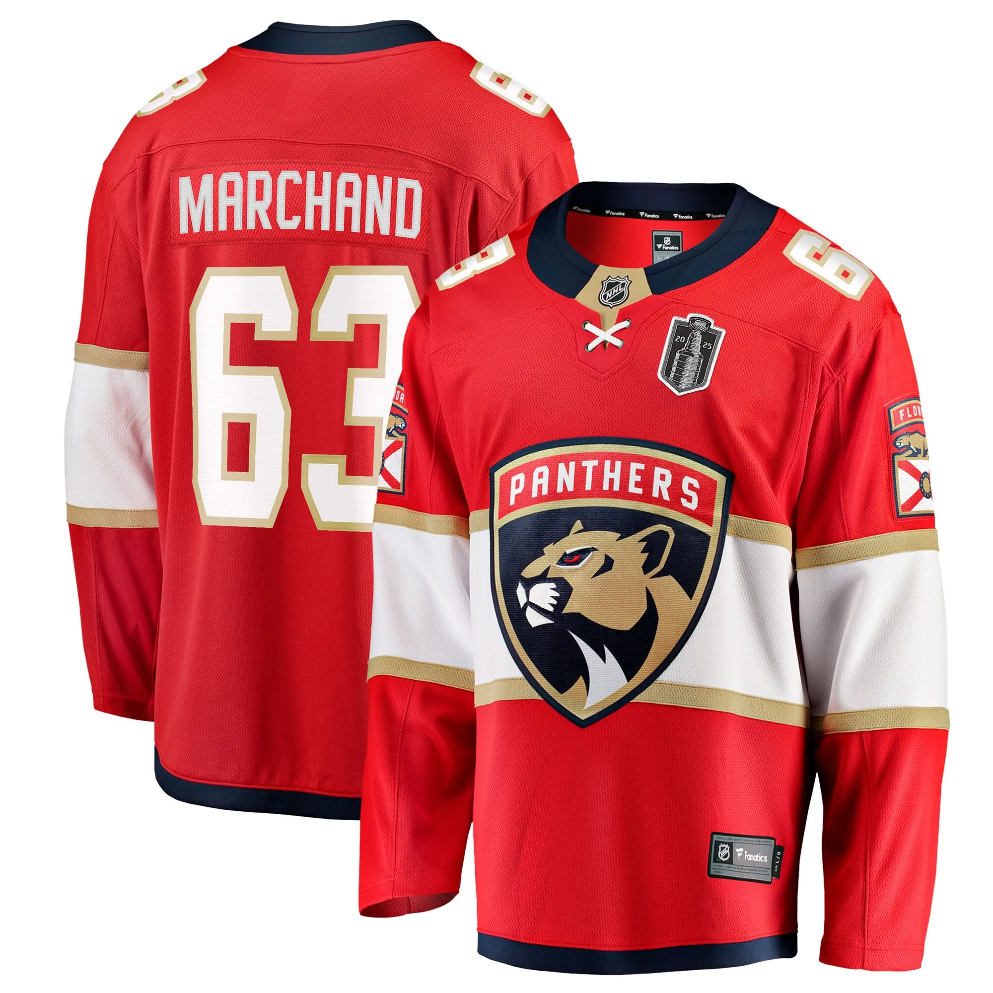 Brad Marchand Florida Panthers Fanatics 2025 Stanley Cup Final Home Breakaway Player Jersey - Red