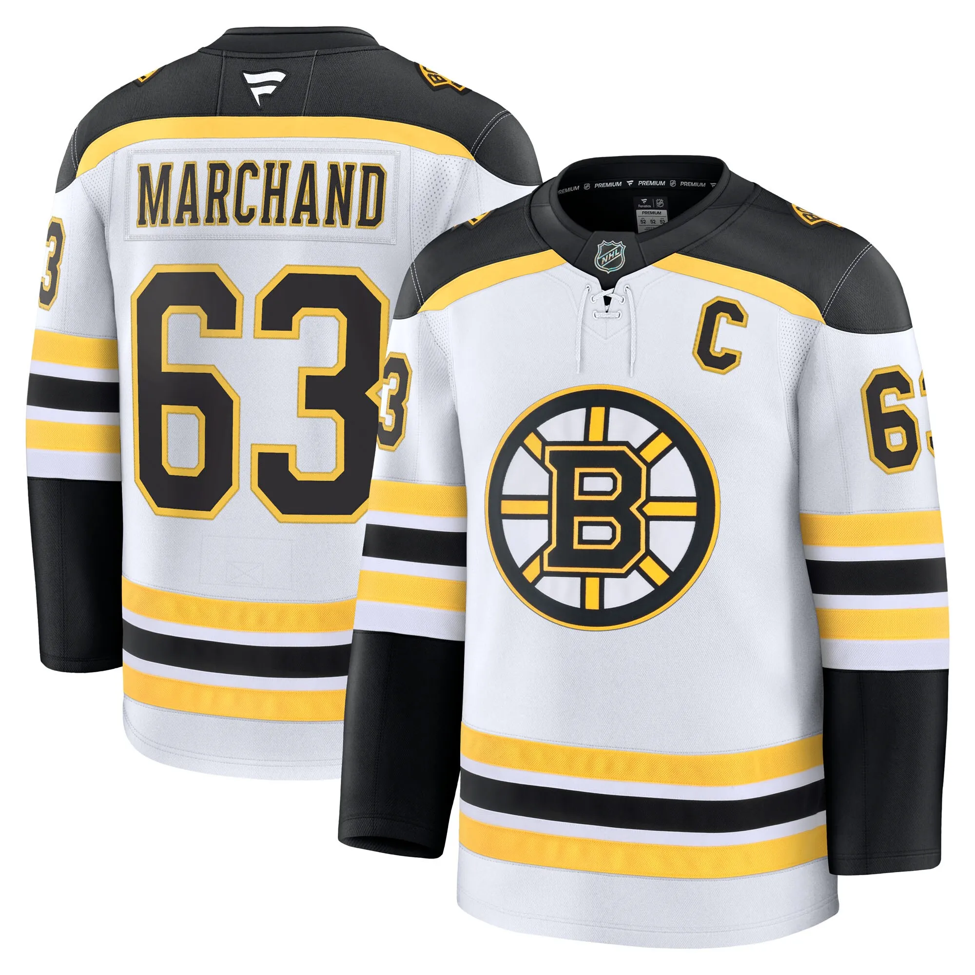 Brad Marchand Boston Bruins Fanatics Away Premium Jersey - White