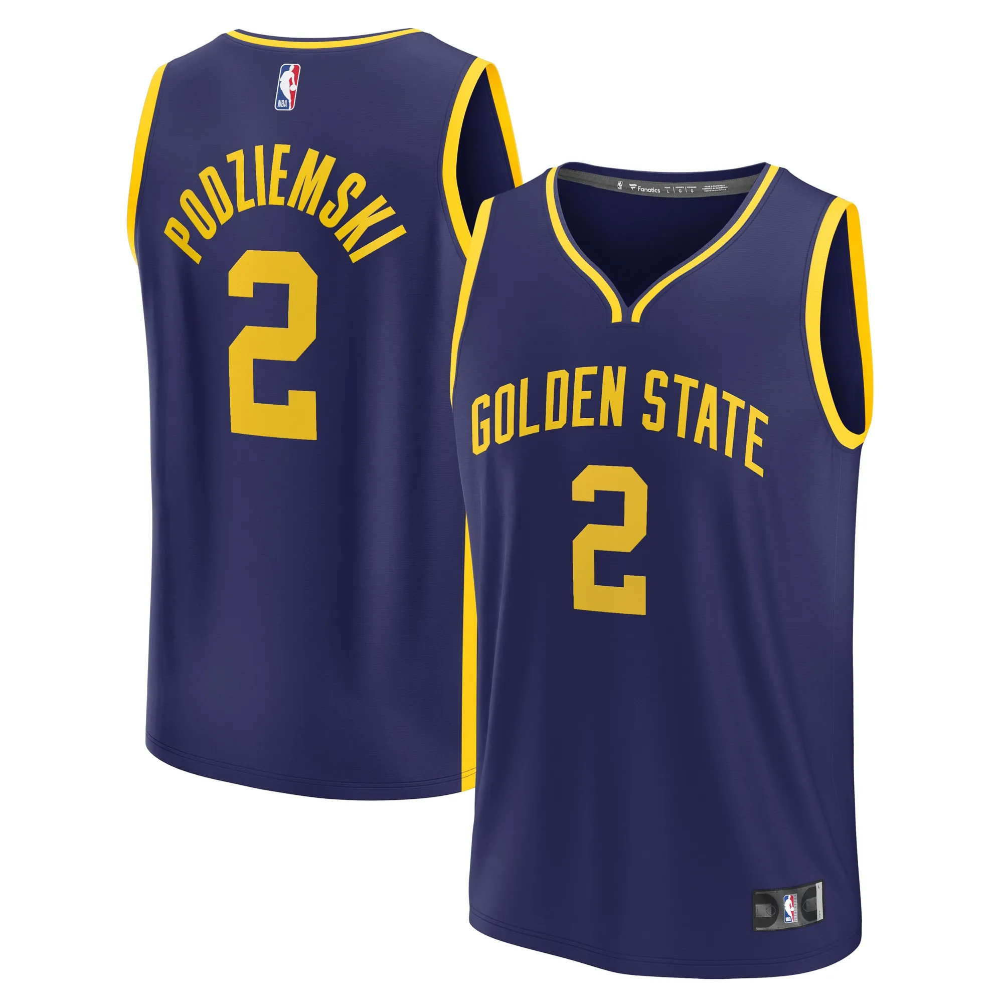 Brandin Podziemski Golden State Warriors Fanatics  Fast Break Replica Jersey - Statement Edition - Navy
