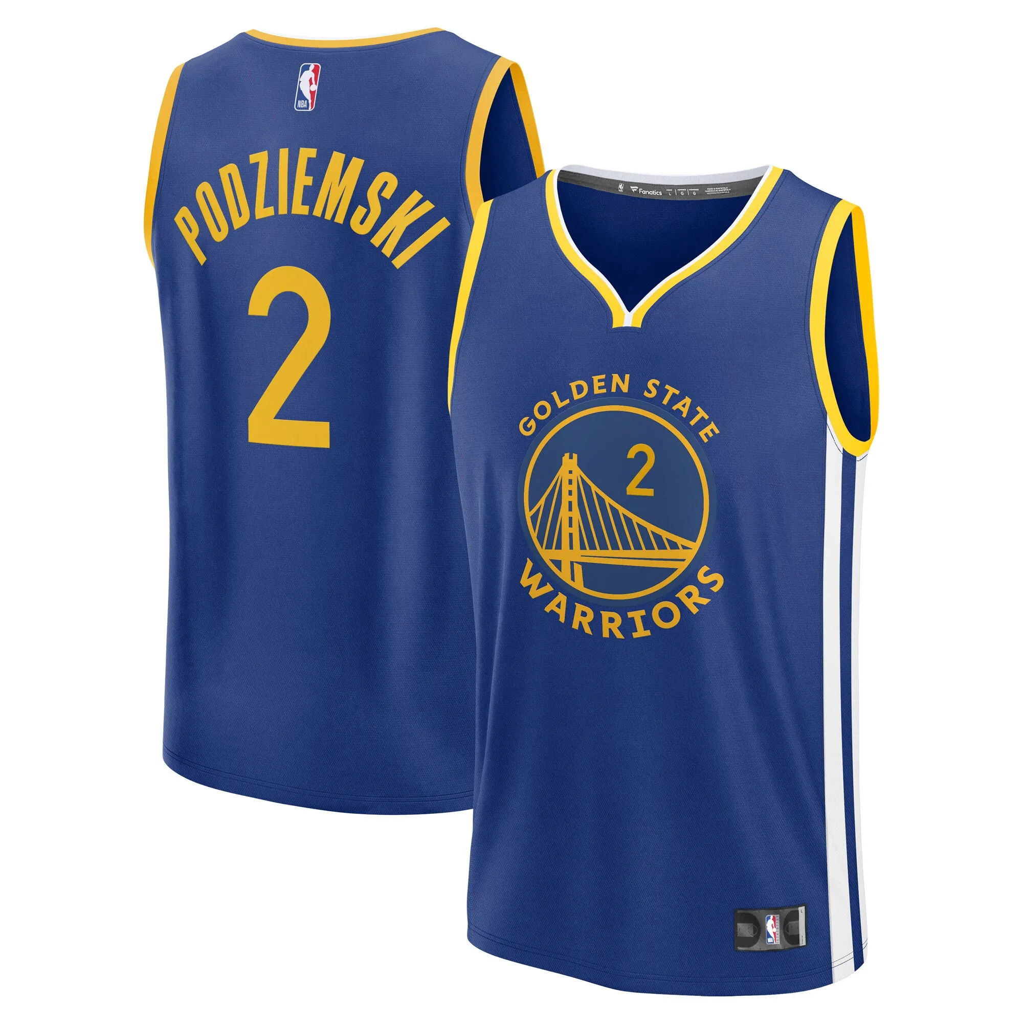 Brandin Podziemski Golden State Warriors Fanatics Fast Break Replica Player Jersey - Icon Edition - Royal