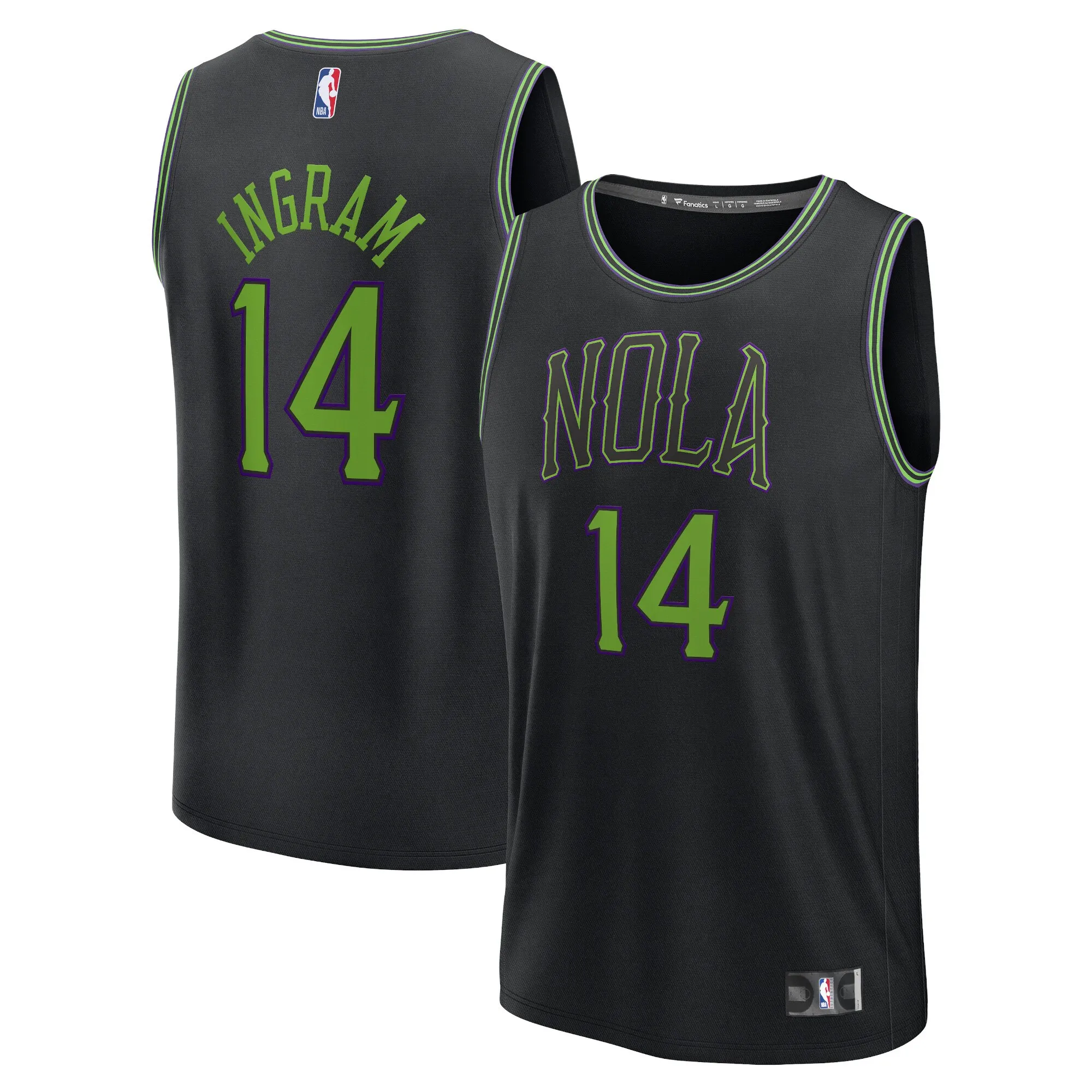 Brandon Ingram New Orleans Pelicans Fanatics Fast Break Jersey - Black - City Edition