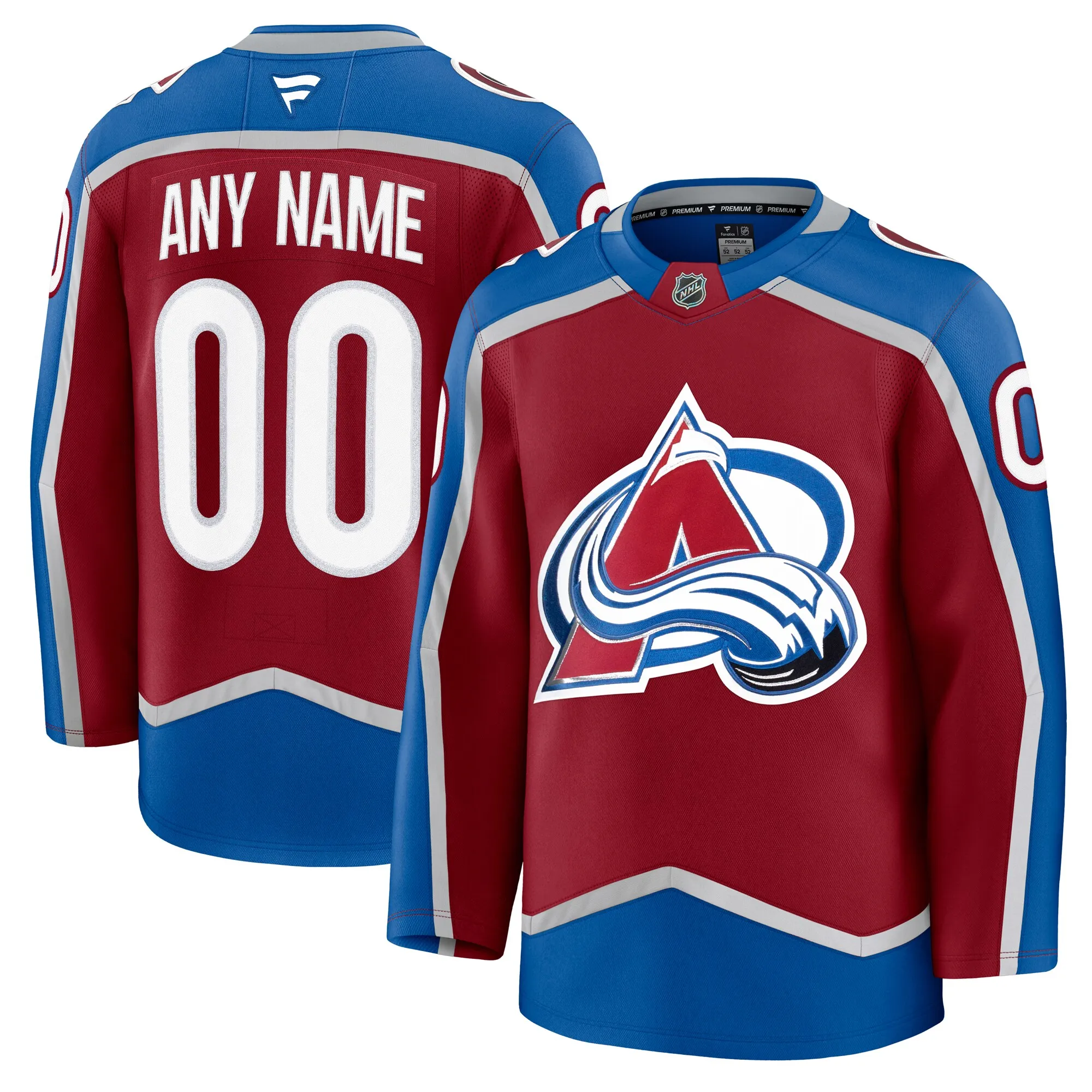 Colorado Avalanche Fanatics Home Premium Custom Jersey - Burgundy