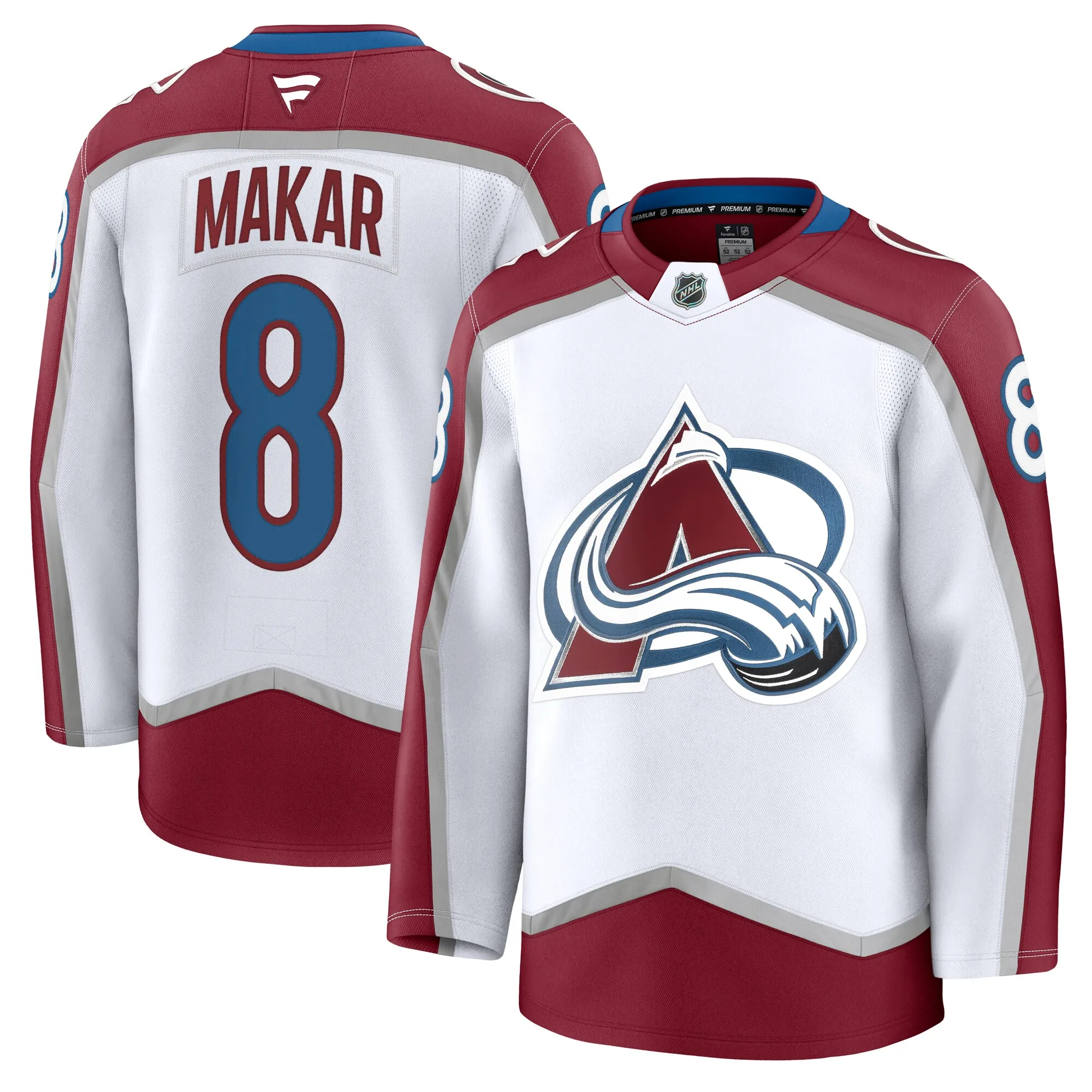 Cale Makar Colorado Avalanche Fanatics Away Premium Jersey - White