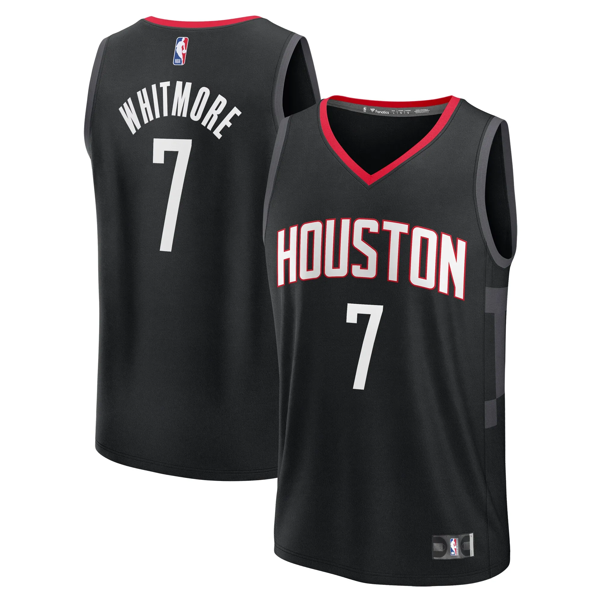 Cam Whitmore Houston Rockets Fanatics Fast Break Replica Player Jersey - Statement Edition - Black