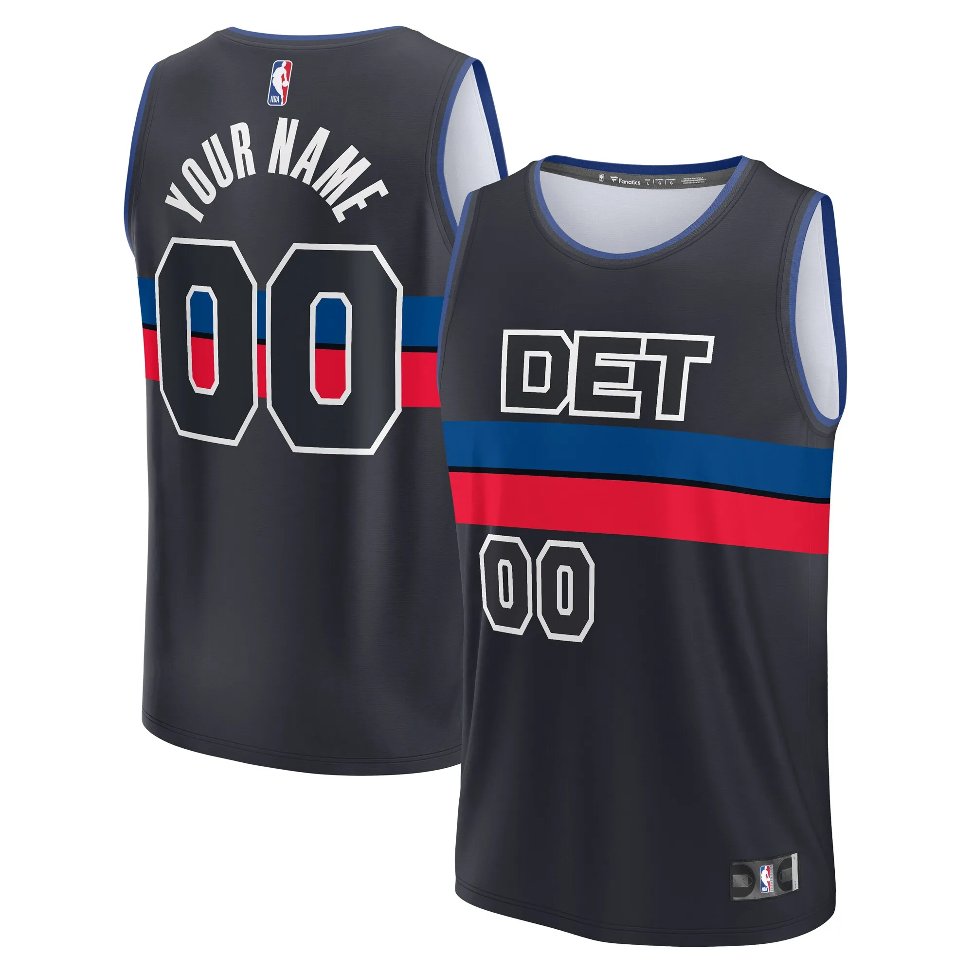 Detroit Pistons Fanatics Fast Break Custom Jersey - Charcoal - Statement Edition