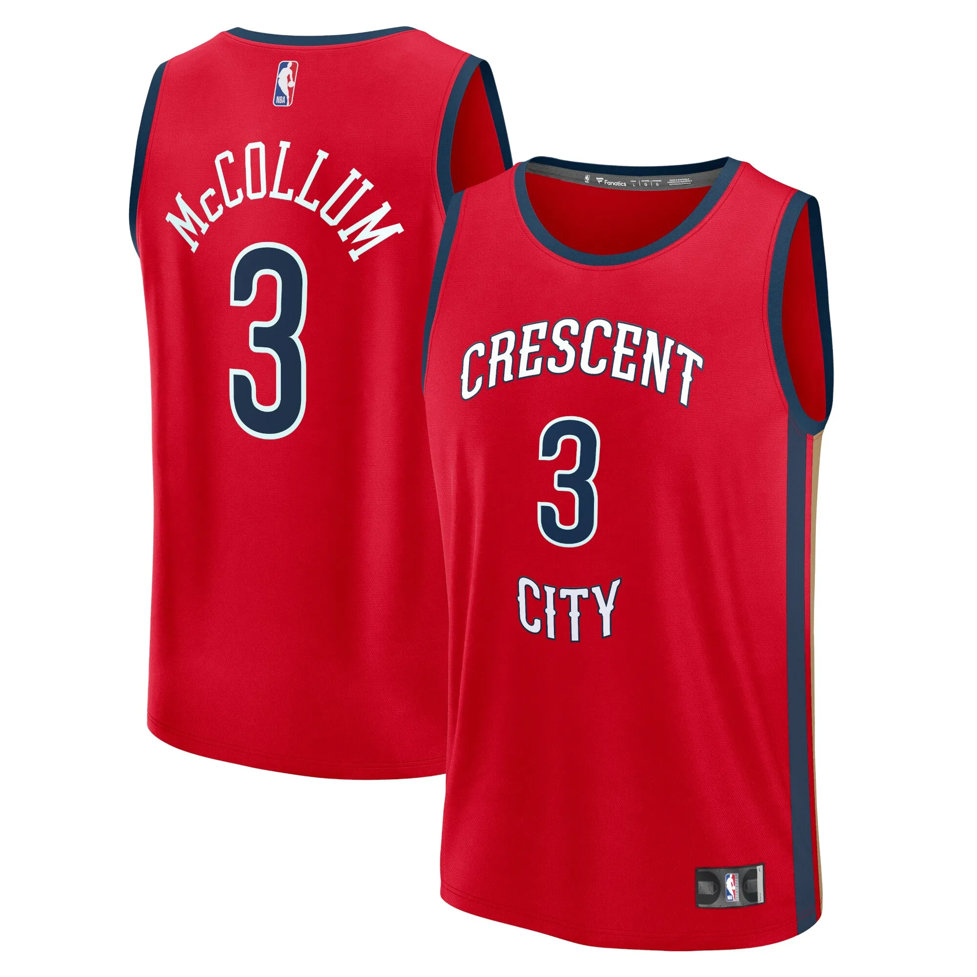 CJ McCollum New Orleans Pelicans Fanatics Fast Break Replica Player Jersey - Statement Edition - Red