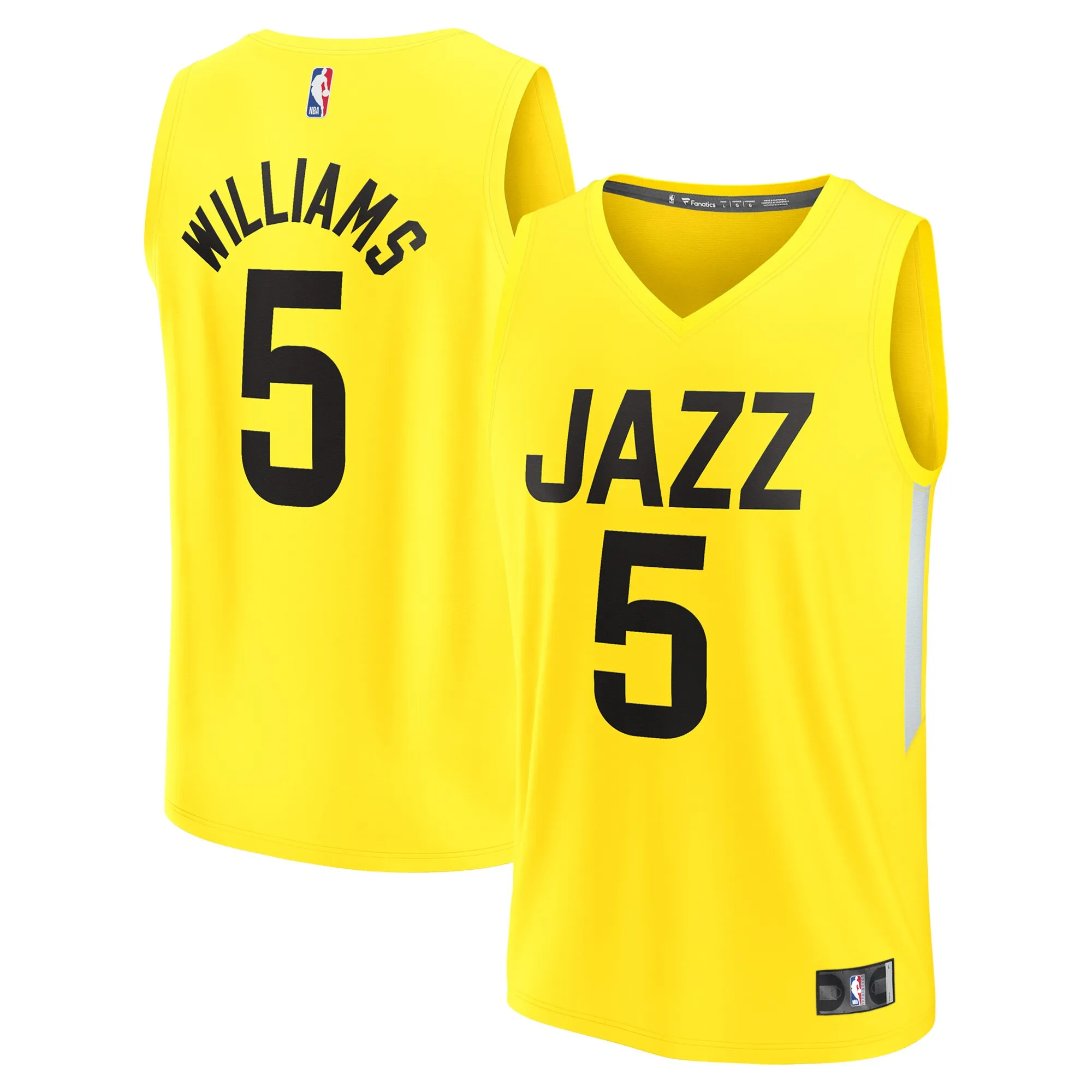 Cody Williams Utah Jazz Fanatics 2024 NBA Draft Fast Break Player Jersey - Icon Edition - Yellow