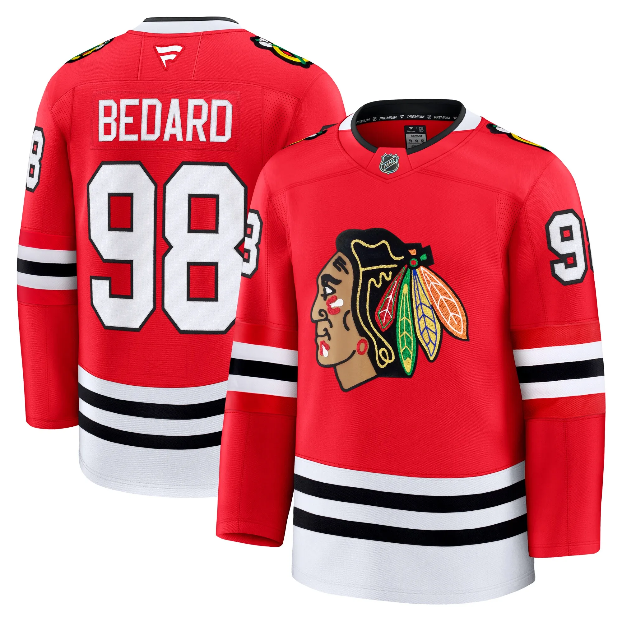 Connor Bedard Chicago Blackhawks Fanatics Home Premium Jersey - Red