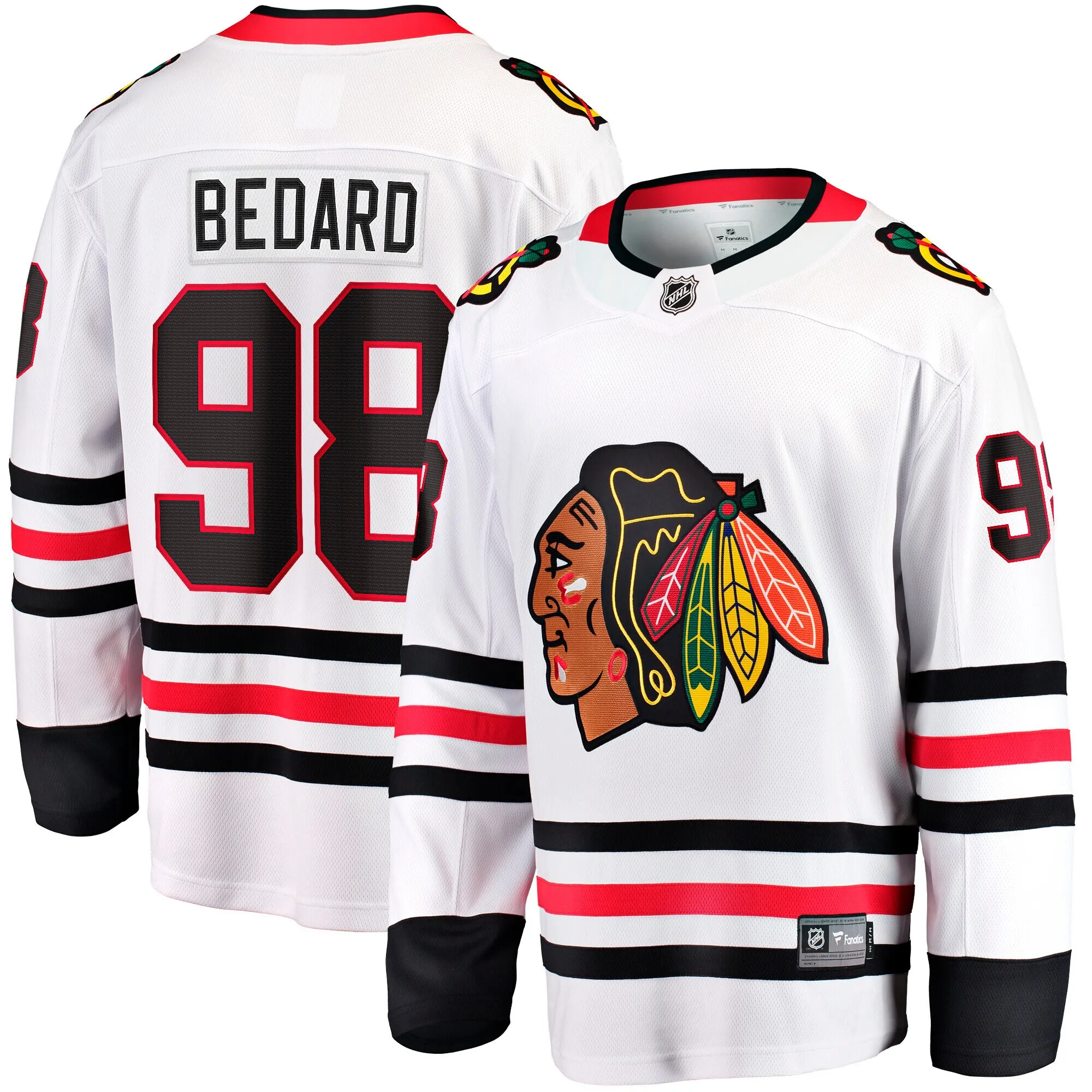 Connor Bedard Chicago Blackhawks Fanatics Away Premier Breakaway Player Jersey - White