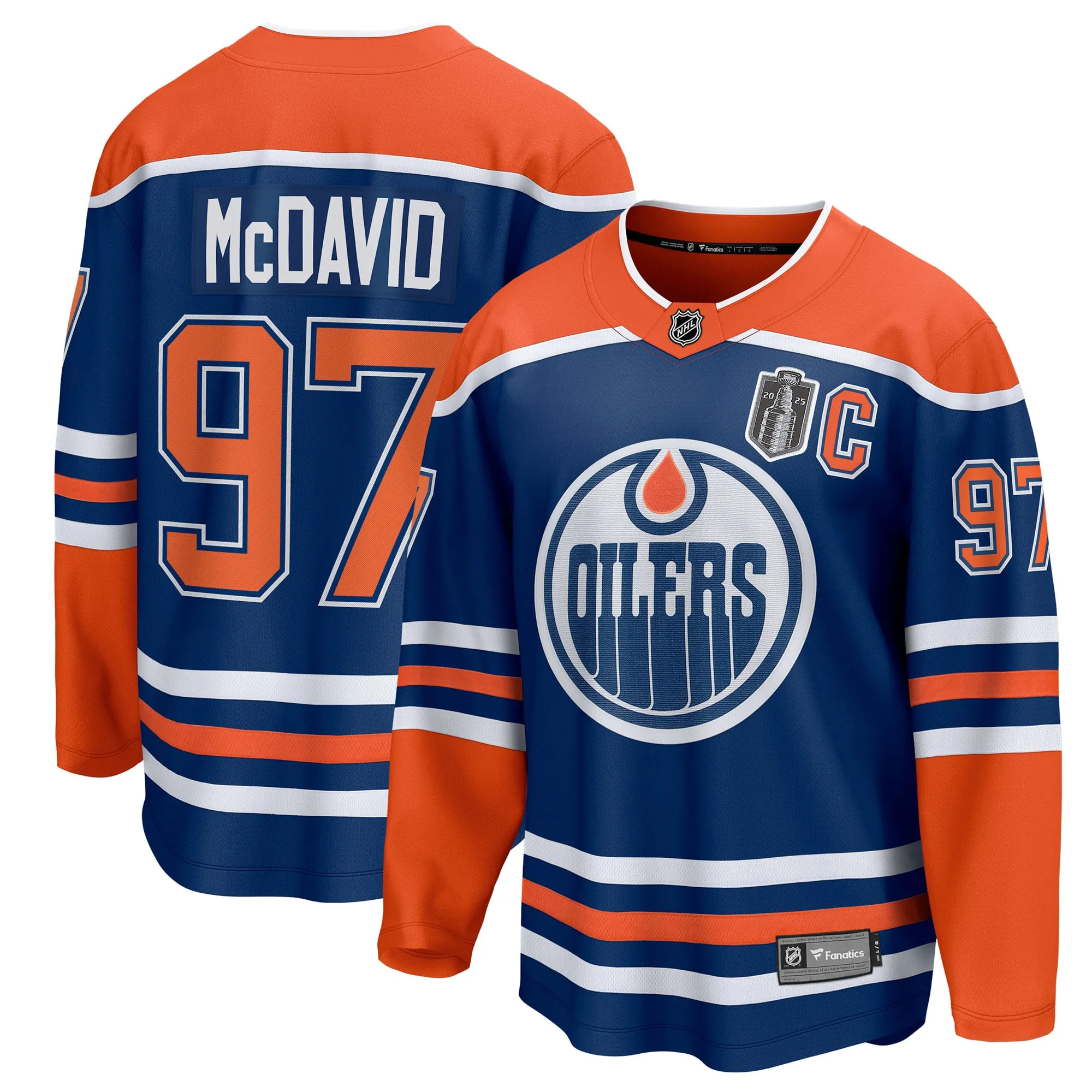 Connor McDavid Edmonton Oilers Fanatics 2025 Stanley Cup Final Home Breakaway Jersey - Royal