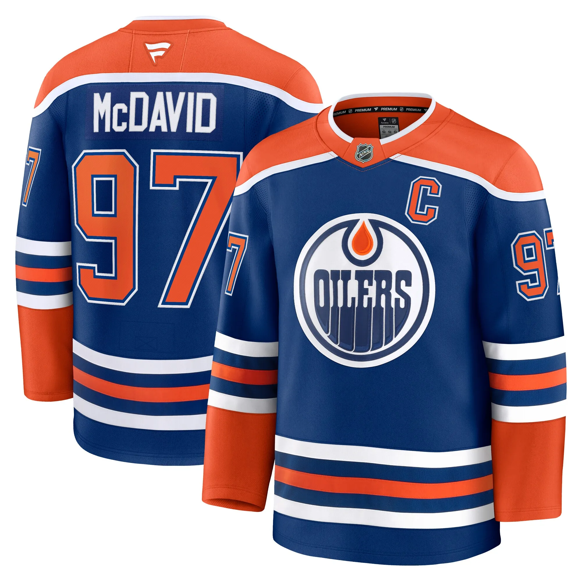 Connor McDavid Edmonton Oilers Fanatics Home Premium Jersey - Royal