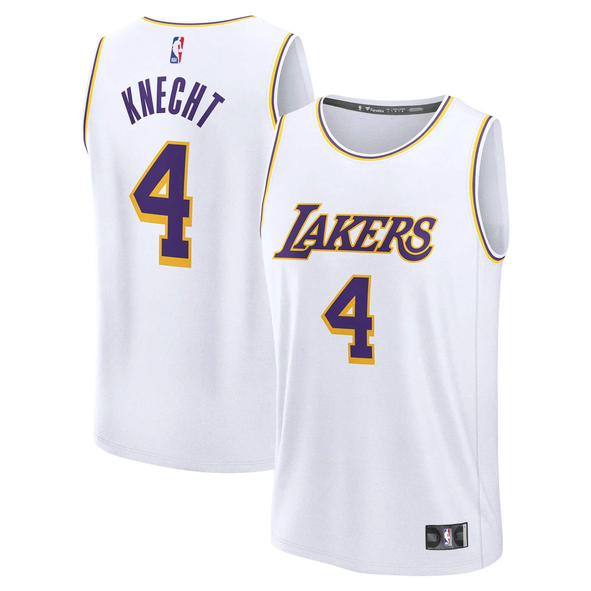 Dalton Knecht Los Angeles Lakers Fanatics Fast Break Replica Player Jersey - Association Edition - White