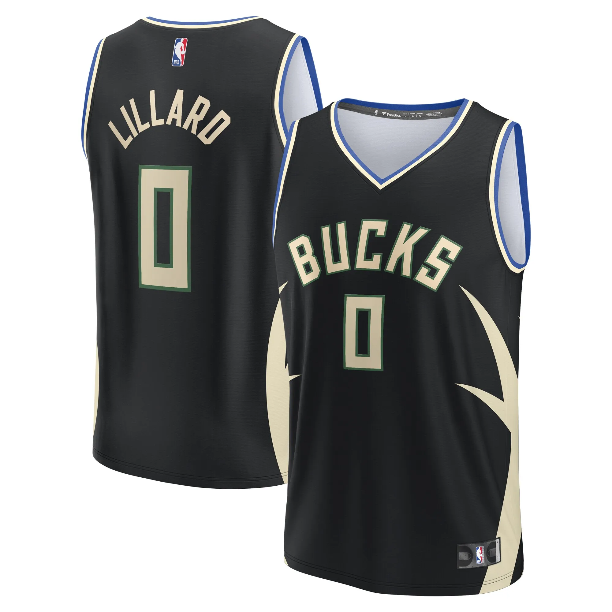 Damian Lillard Milwaukee Bucks Fanatics Men's Fast Break Player Jersey - Statement Edition - Black