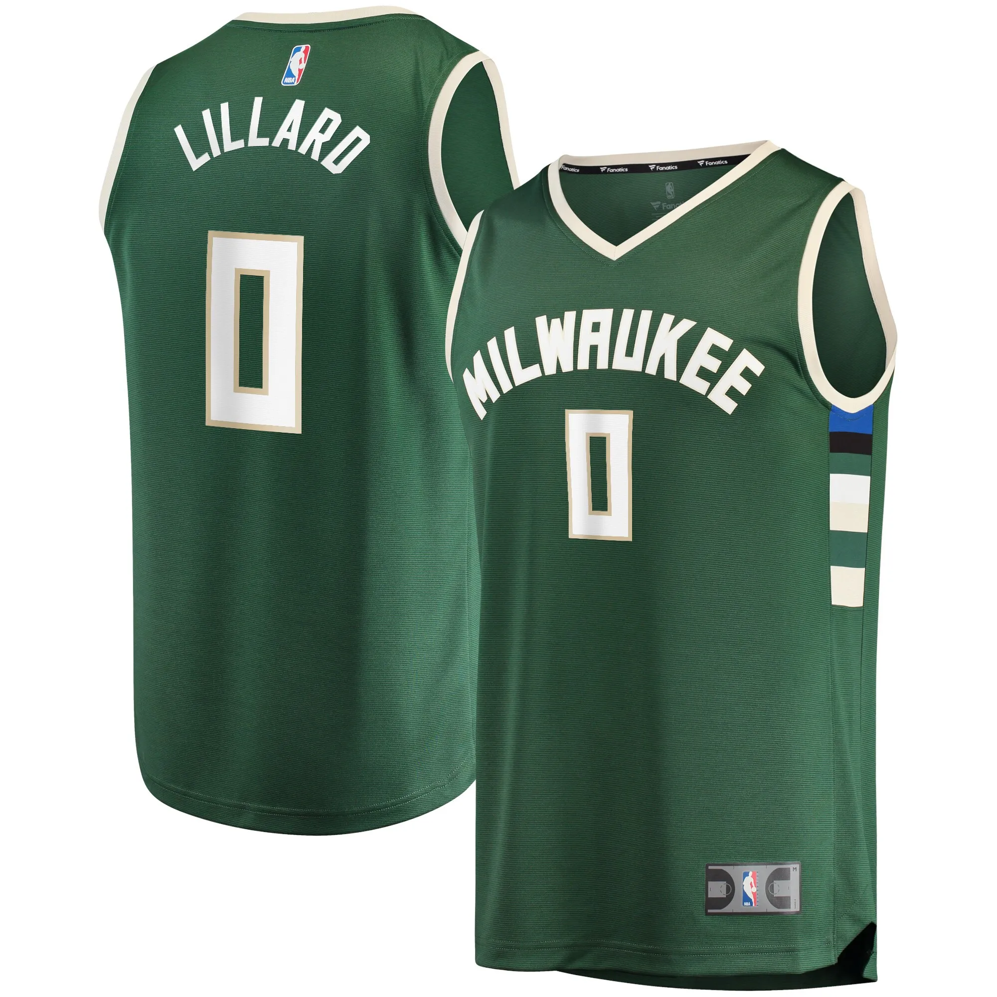 Damian Lillard Milwaukee Bucks Fanatics Fast Break Replica Jersey - Icon Edition - Hunter Green