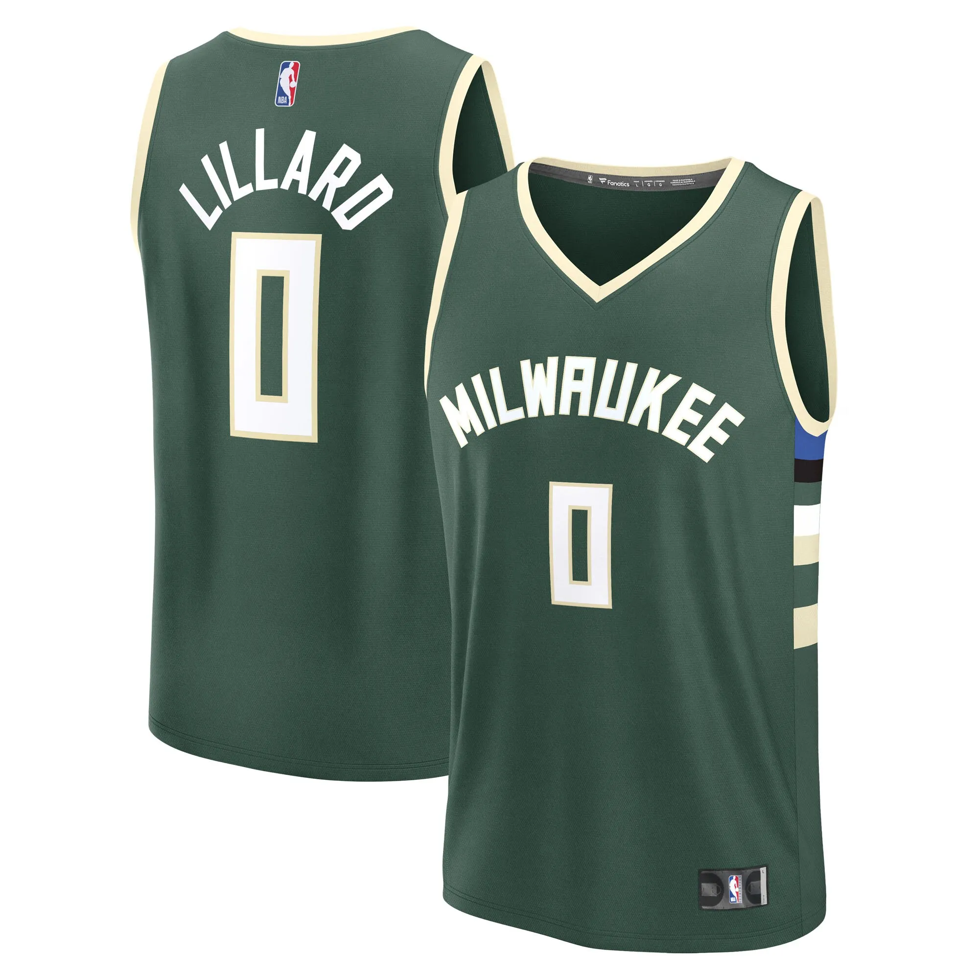 Damian Lillard Milwaukee Bucks Fanatics Fast Break Replica Player Jersey - Icon Edition - Hunter Green