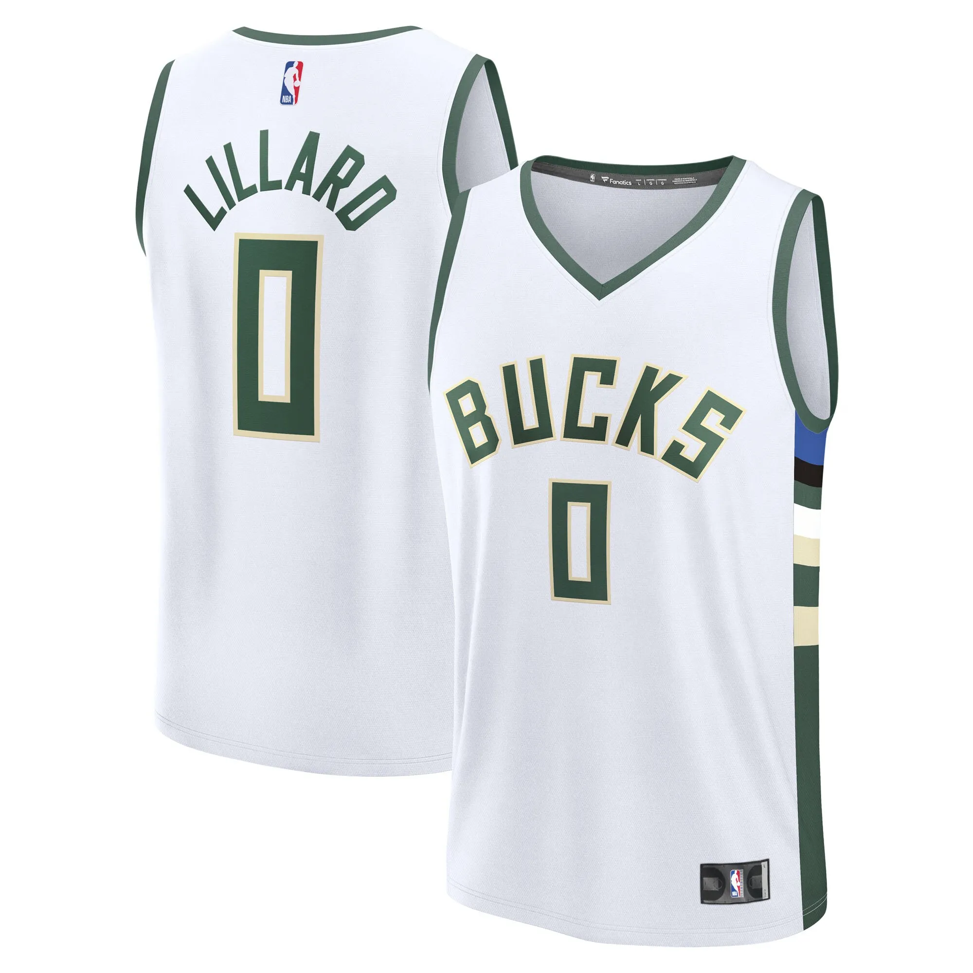 Damian Lillard Milwaukee Bucks Fanatics Fast Break Replica Player Jersey - Association Edition - White