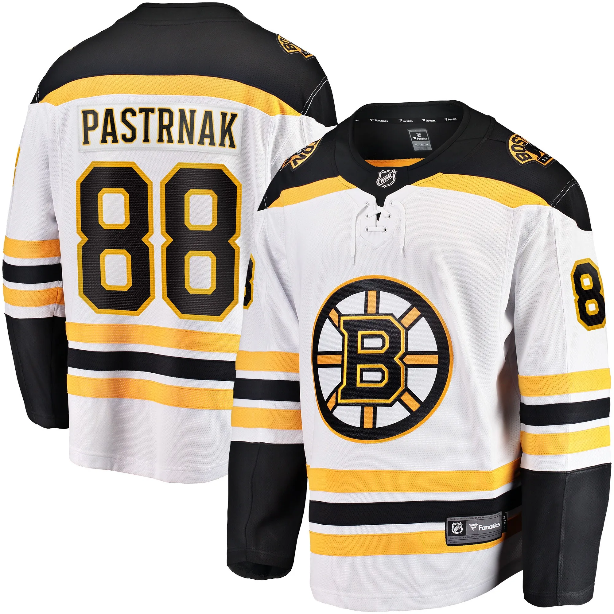 David Pastrnak Boston Bruins Fanatics Away Premier Breakaway Player Jersey - White