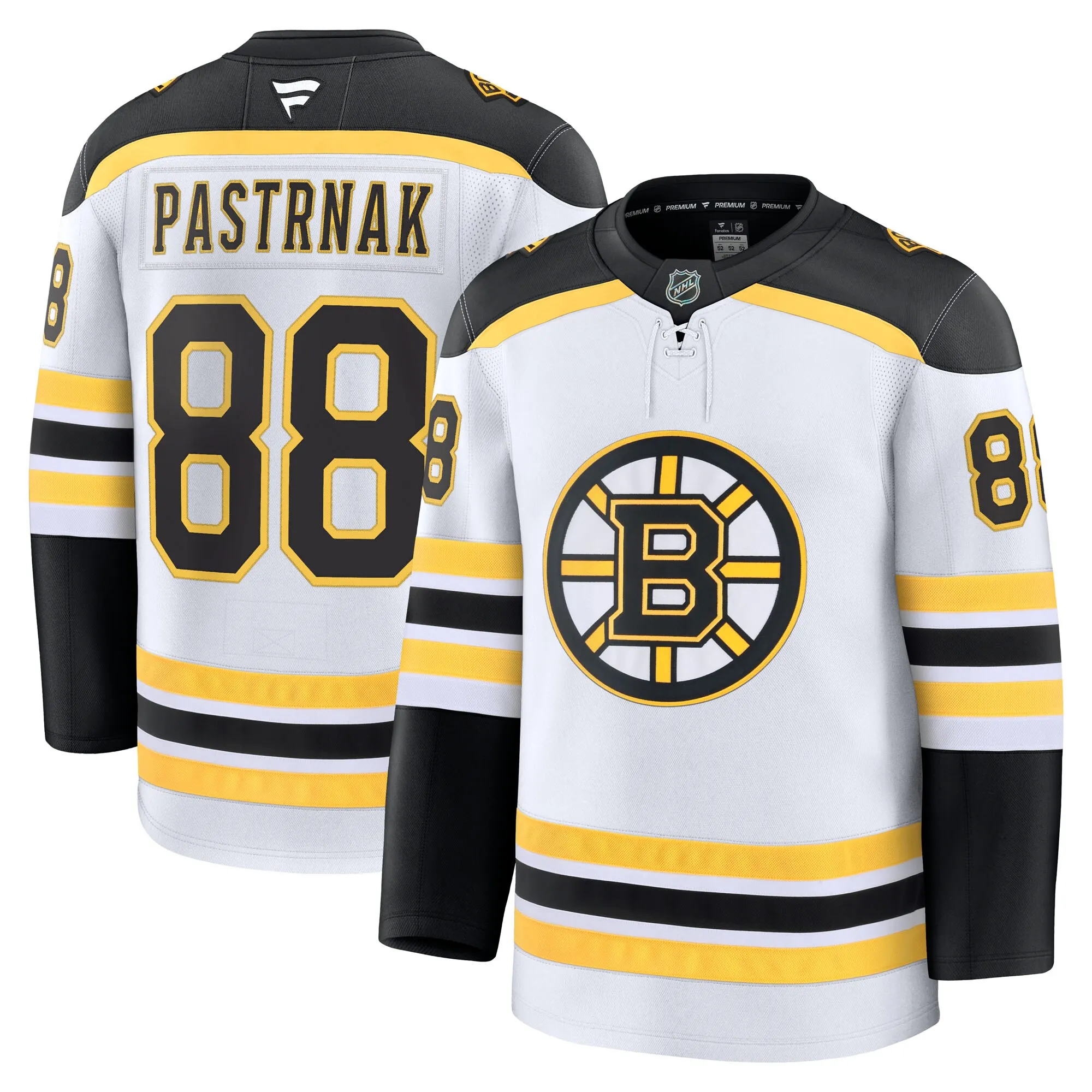 David Pastrnak Boston Bruins Fanatics Away Premium Jersey - White