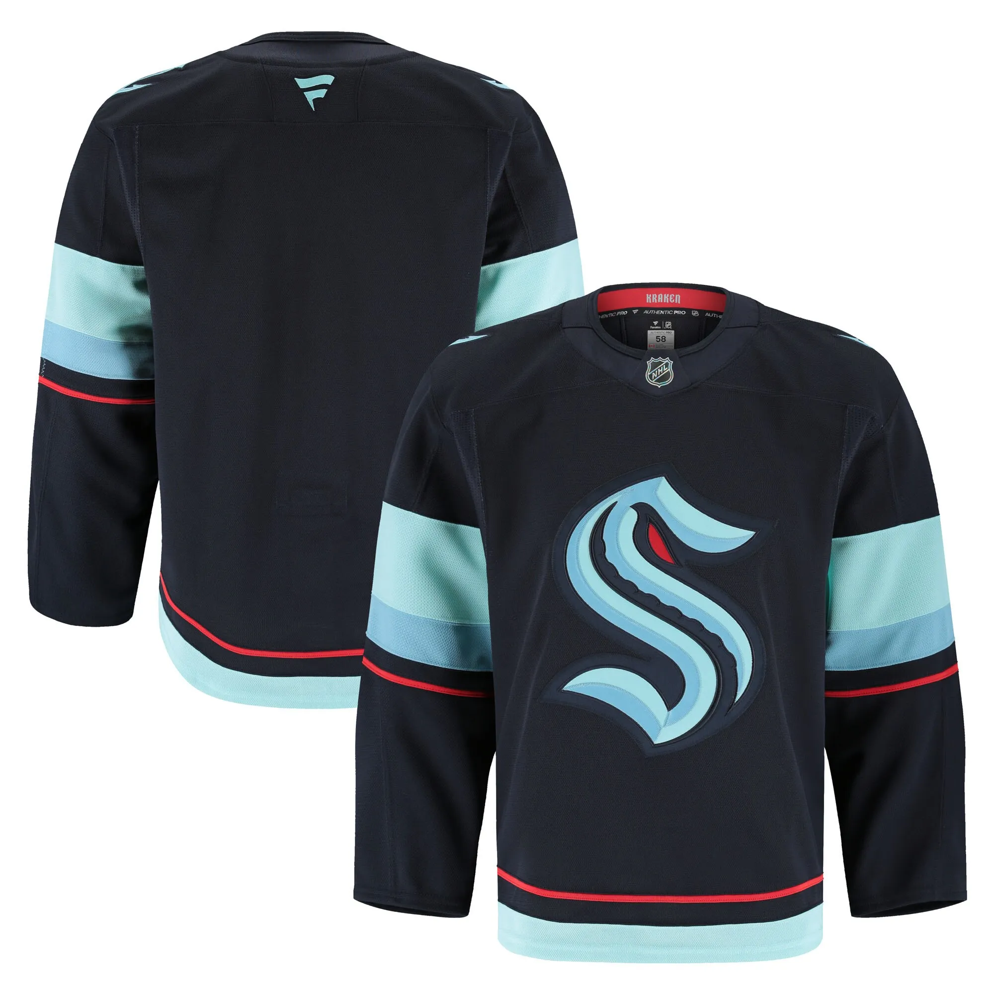 Seattle Kraken Fanatics Home Authentic Pro Jersey - Deep Sea Blue