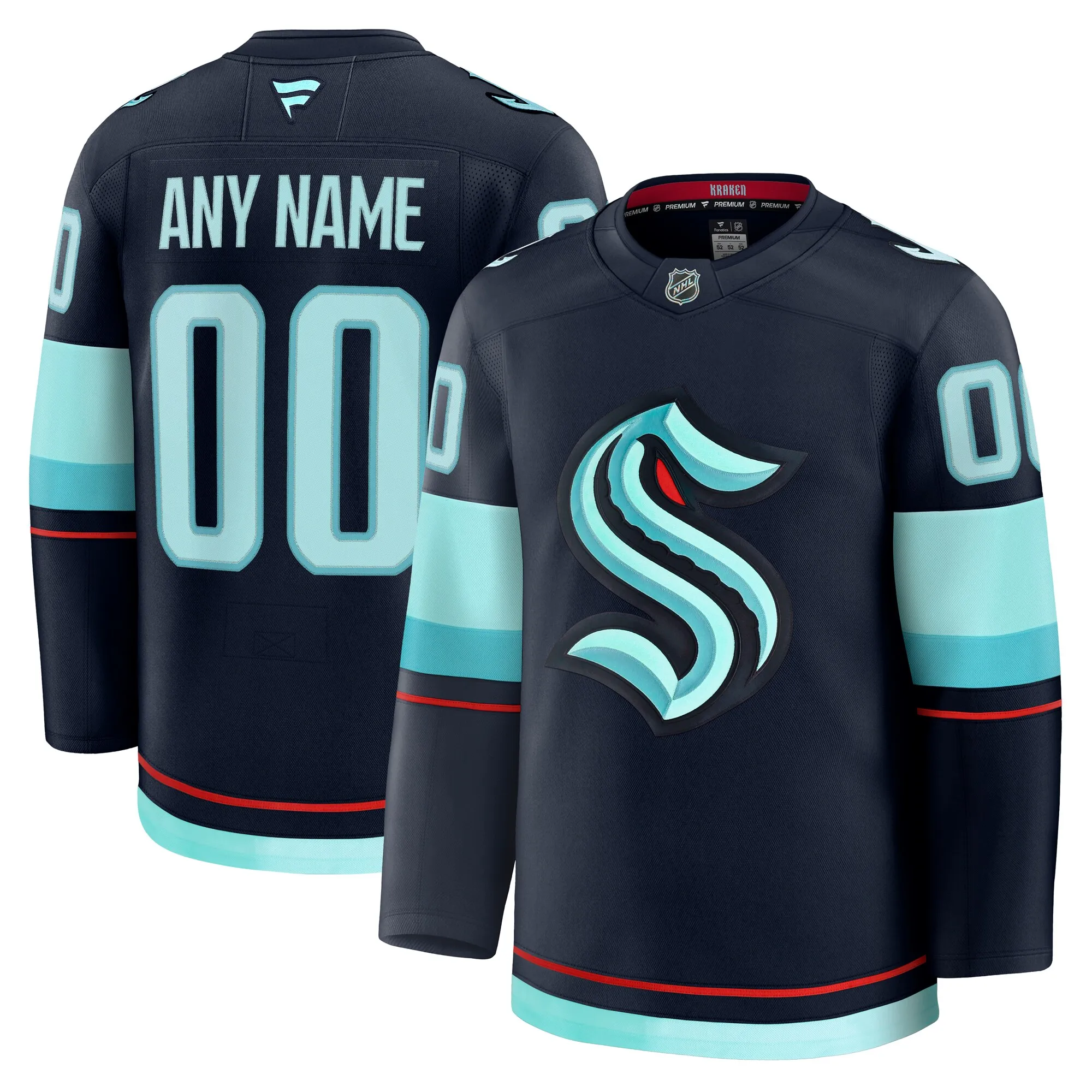 Seattle Kraken Fanatics Home Premium Custom Jersey - Deep Sea Blue