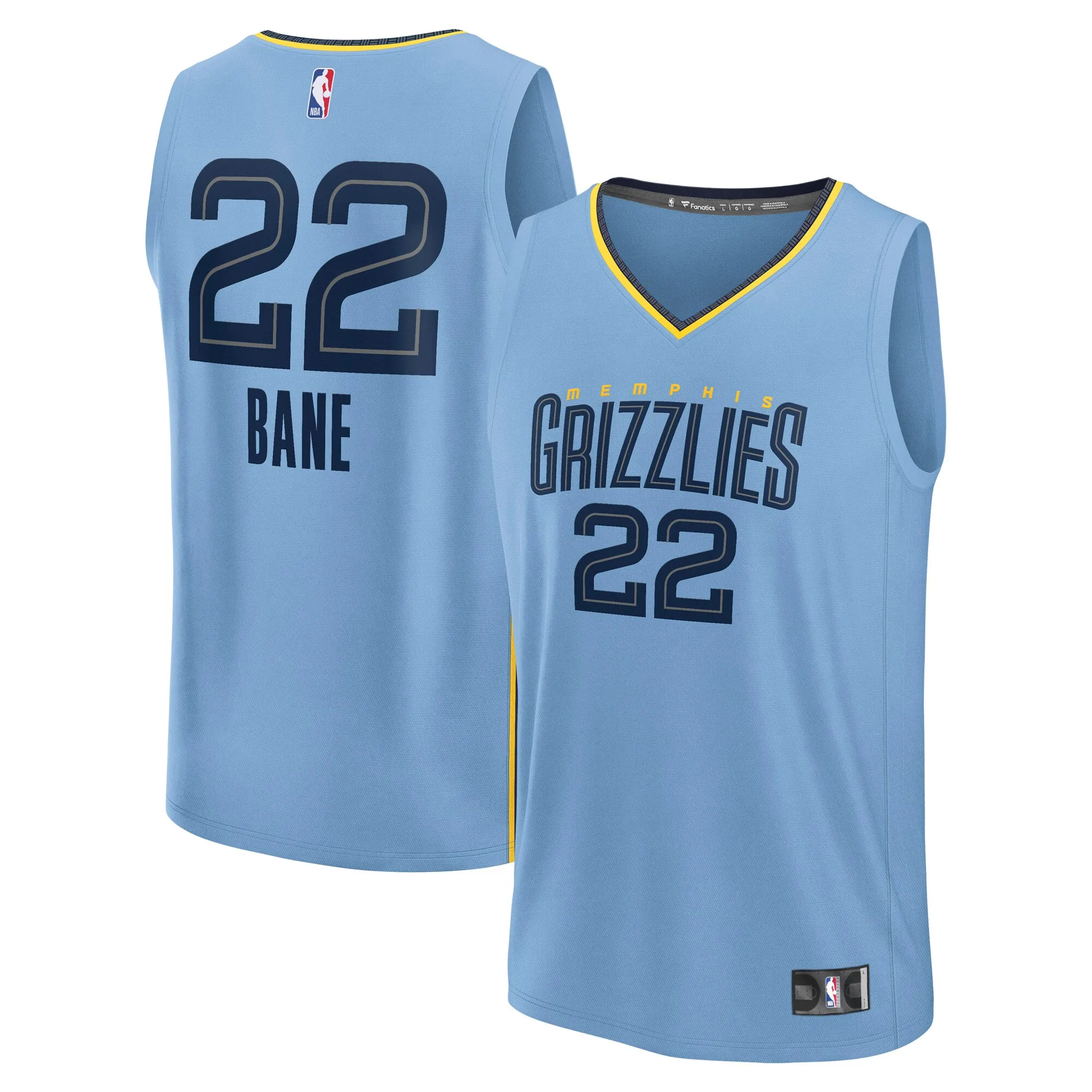 Desmond Bane Memphis Grizzlies Fanatics Fast Break Replica Player Jersey - Statement Edition - Light Blue