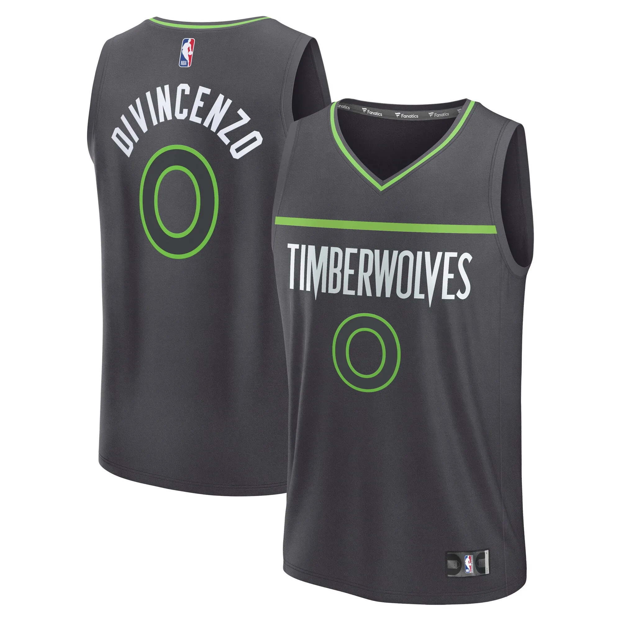 Donte DiVincenzo Minnesota Timberwolves Fanatics Fast Break Replica Player Jersey - Statement Edition - Charcoal