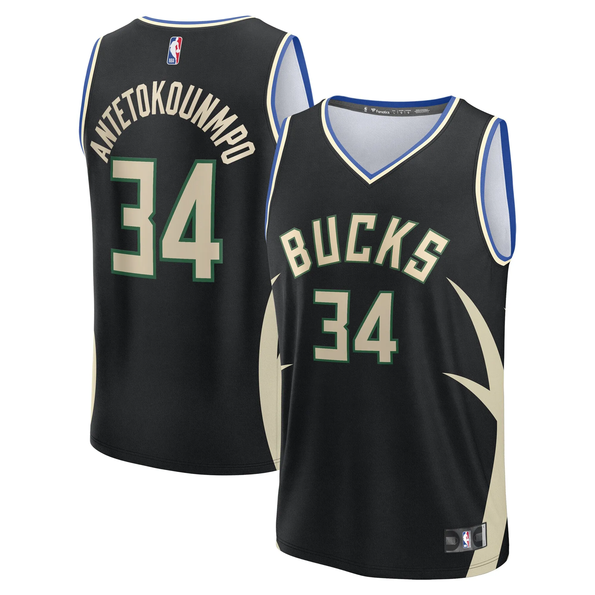 Giannis Antetokounmpo Milwaukee Bucks Fanatics Fast Break Replica Player Jersey - Statement Edition - Black