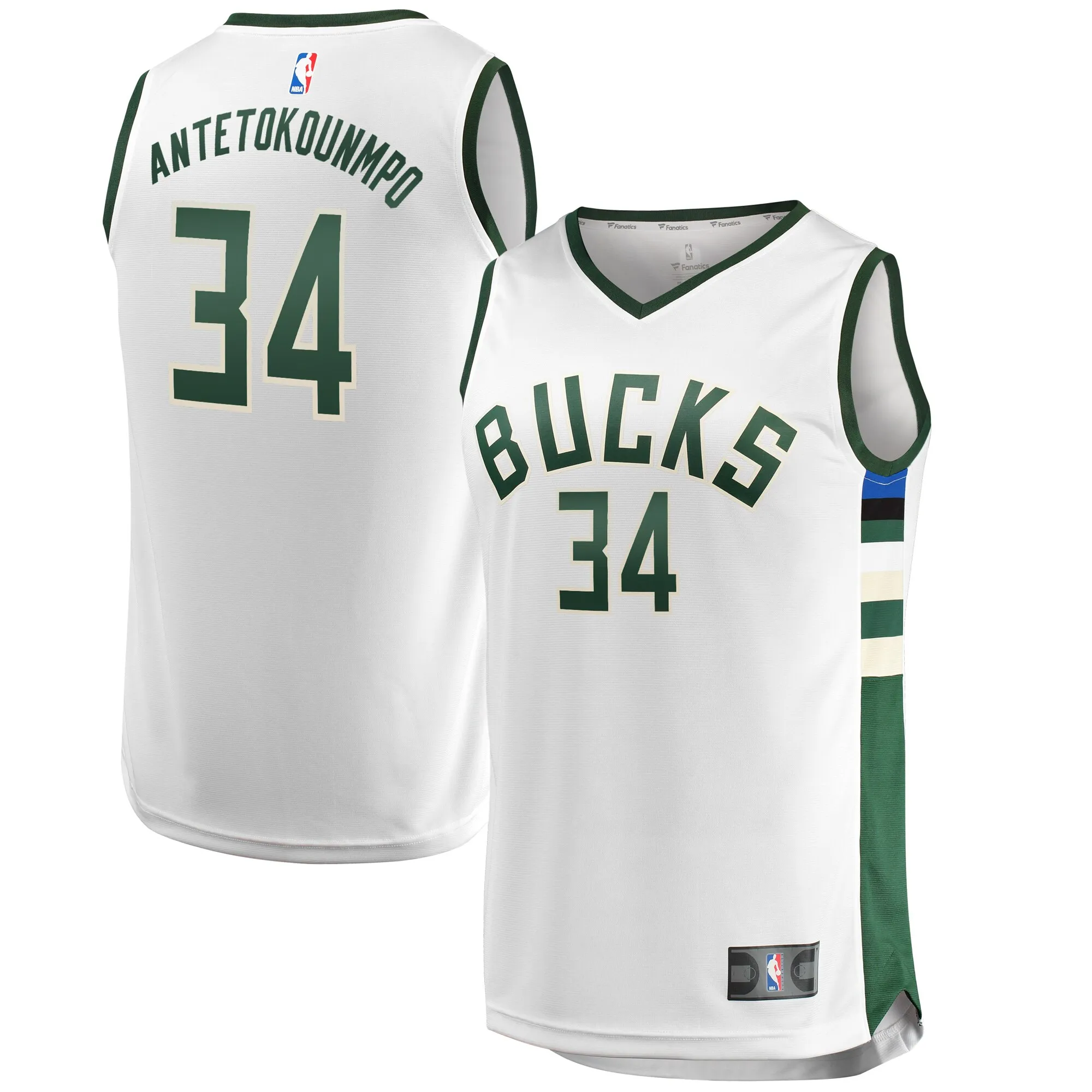 Giannis Antetokounmpo Milwaukee Bucks Fanatics Fast Break Replica Jersey White - Association Edition