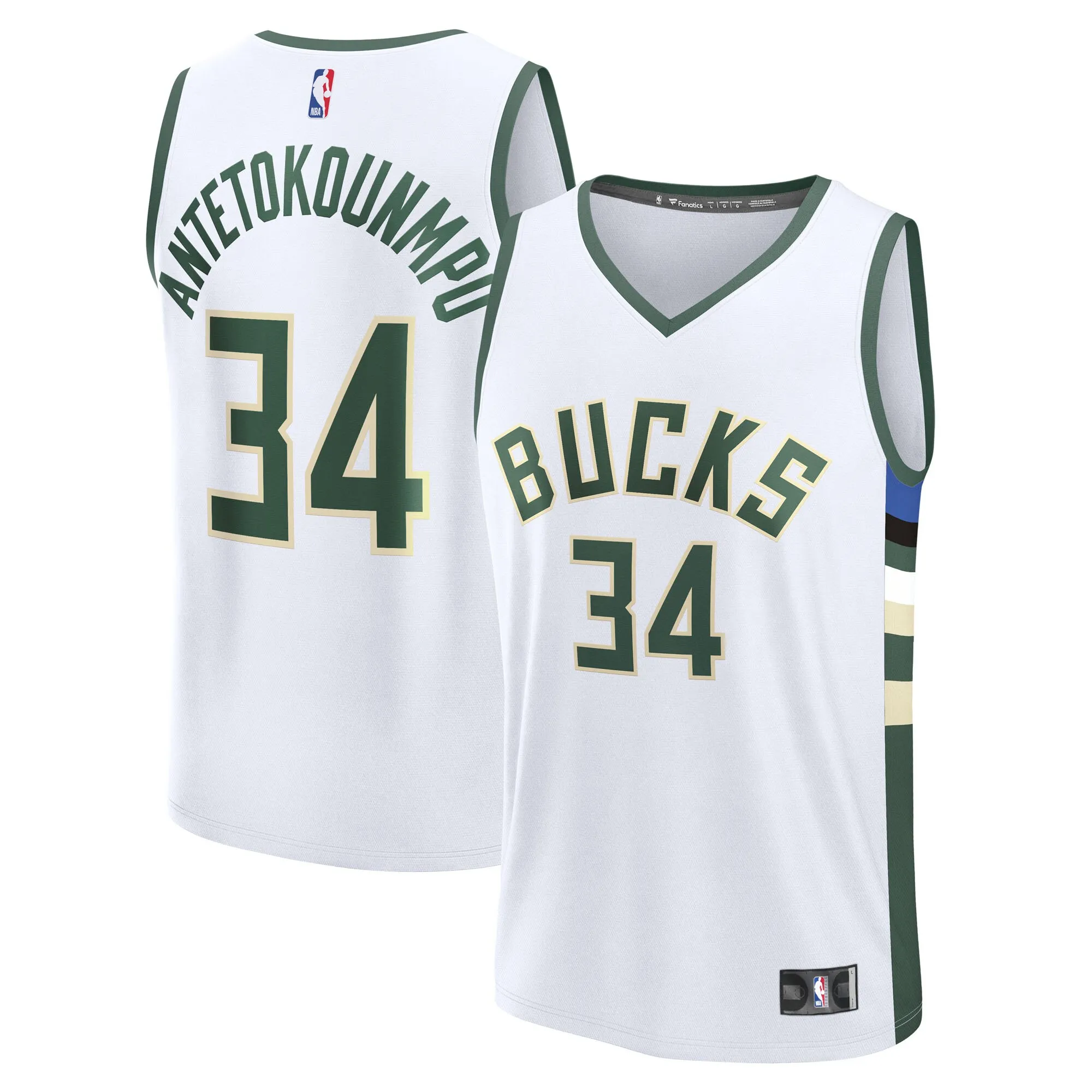Giannis Antetokounmpo Milwaukee Bucks Fanatics Fast Break Replica Player Jersey - Association Edition - White