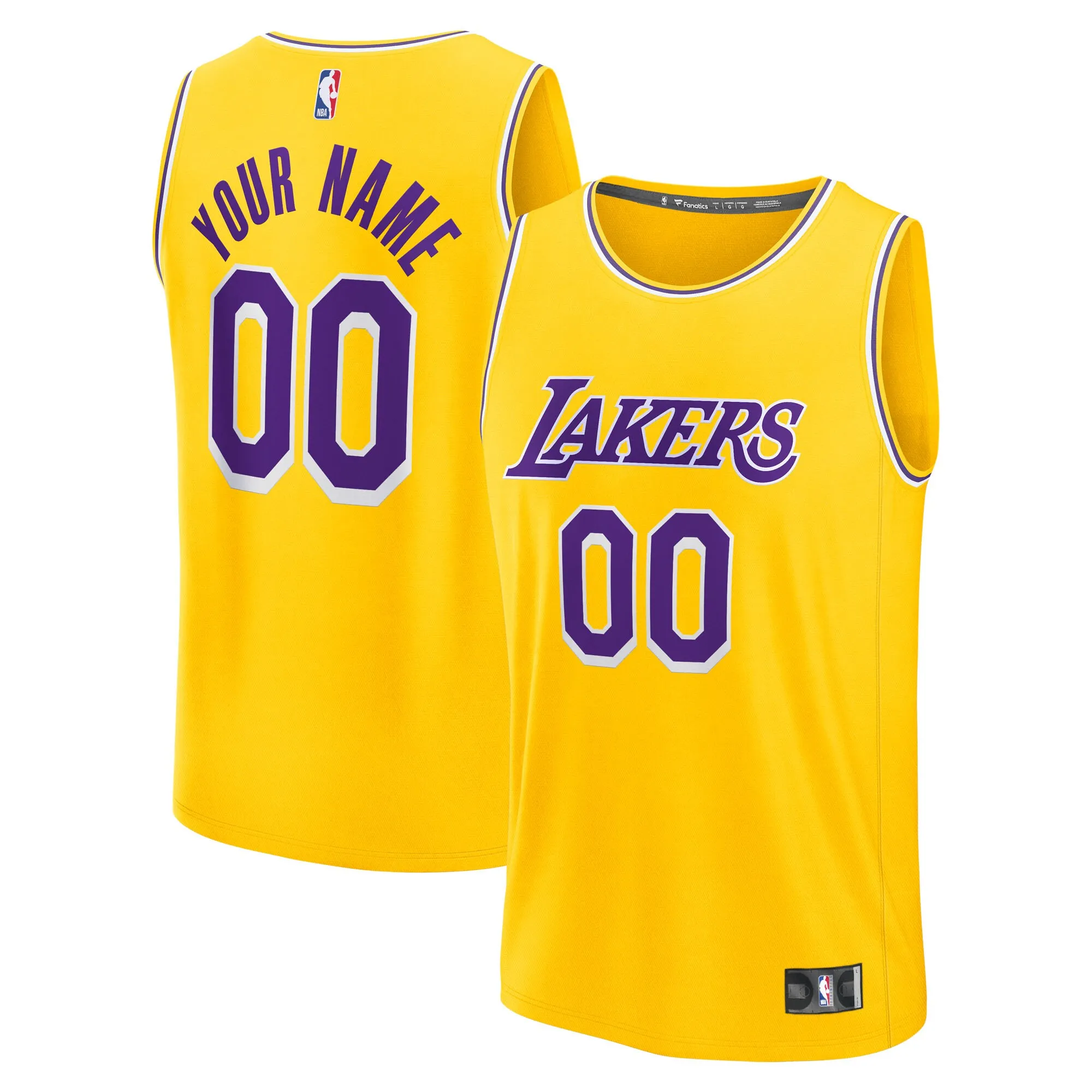 Los Angeles Lakers Fanatics Fast Break Custom Jersey - Icon Edition - Gold