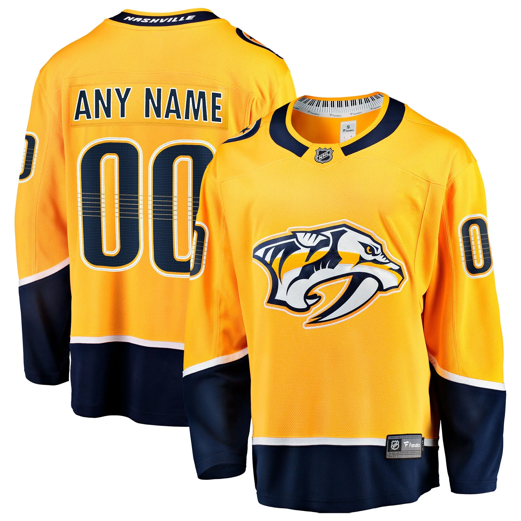 Nashville Predators Fanatics Home Breakaway Custom Jersey - Gold