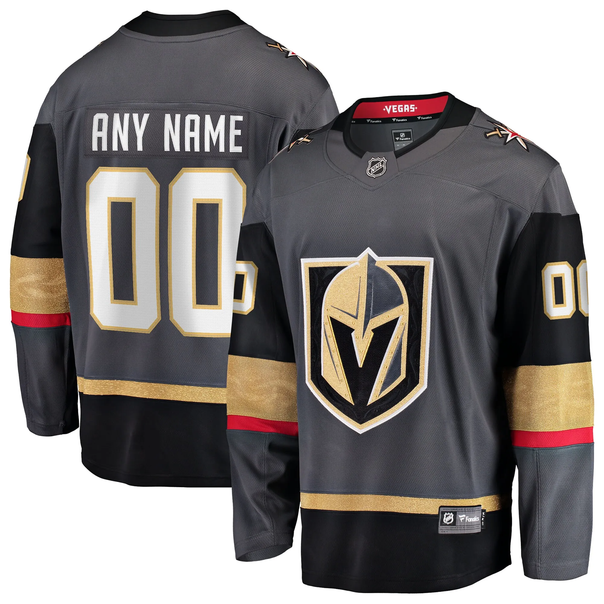 Vegas Golden Knights Fanatics Alternate Breakaway Custom Jersey - Gray