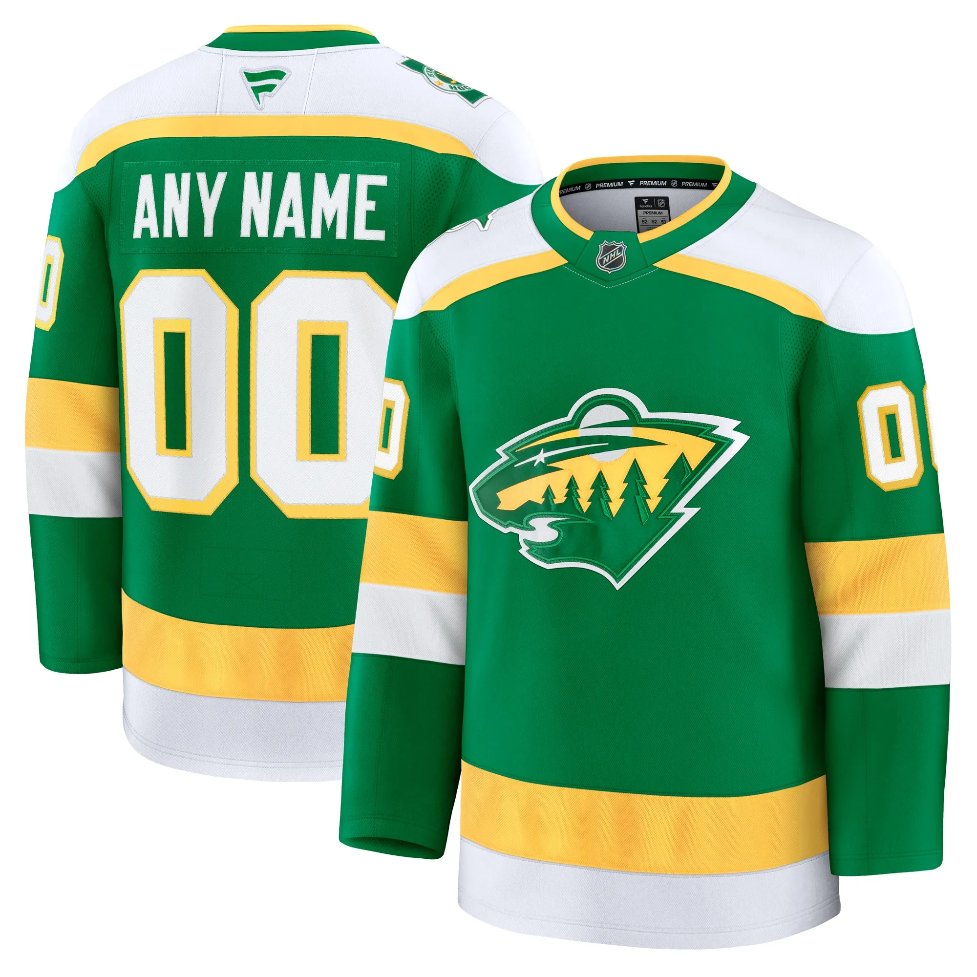 Minnesota Wild Fanatics Alternate Premium Custom Jersey - Green