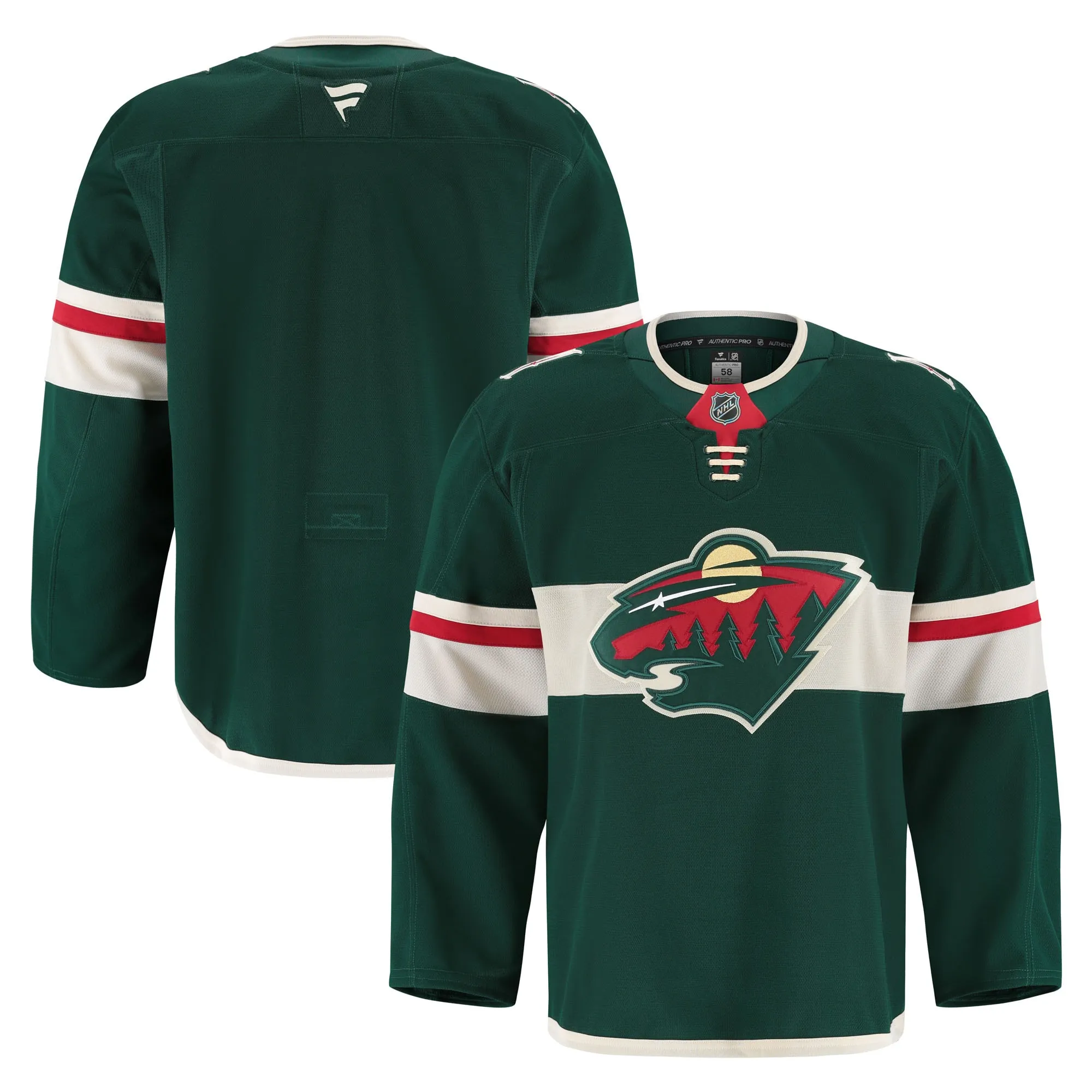 Minnesota Wild Fanatics Home Authentic Pro Jersey - Green