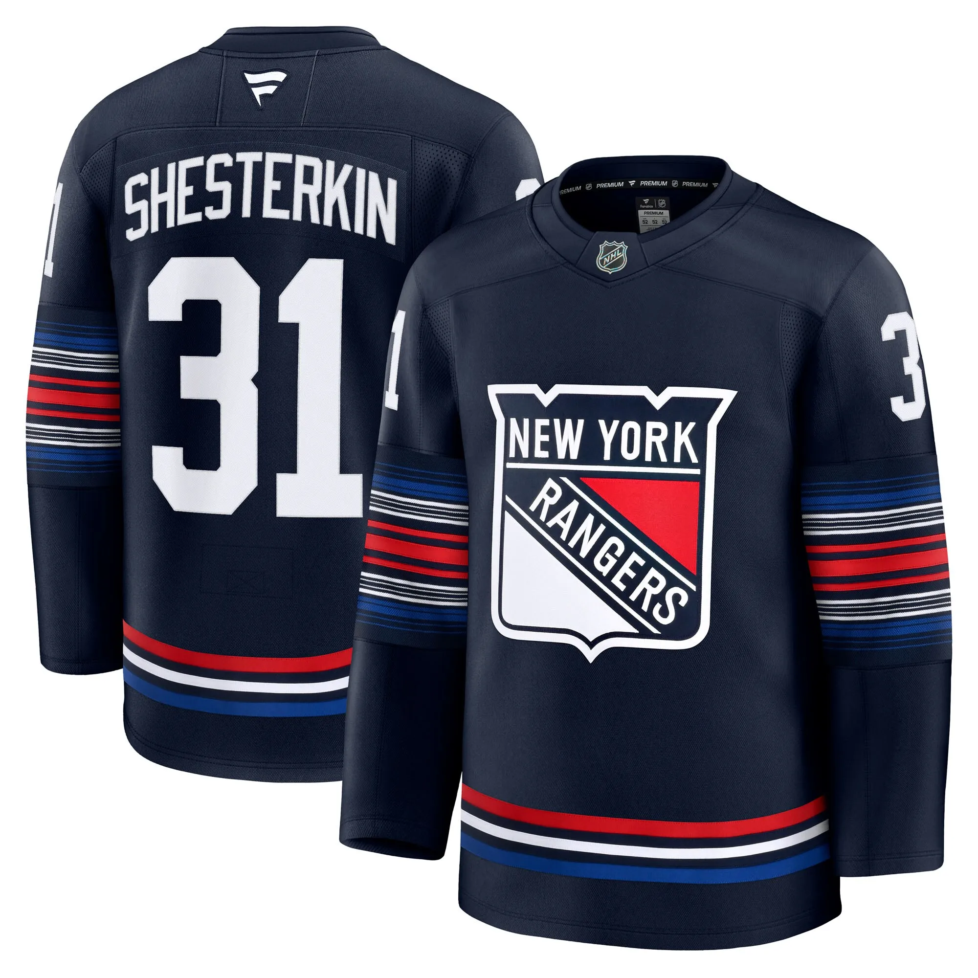 Igor Shesterkin New York Rangers Fanatics Alternate Premium Jersey - Navy