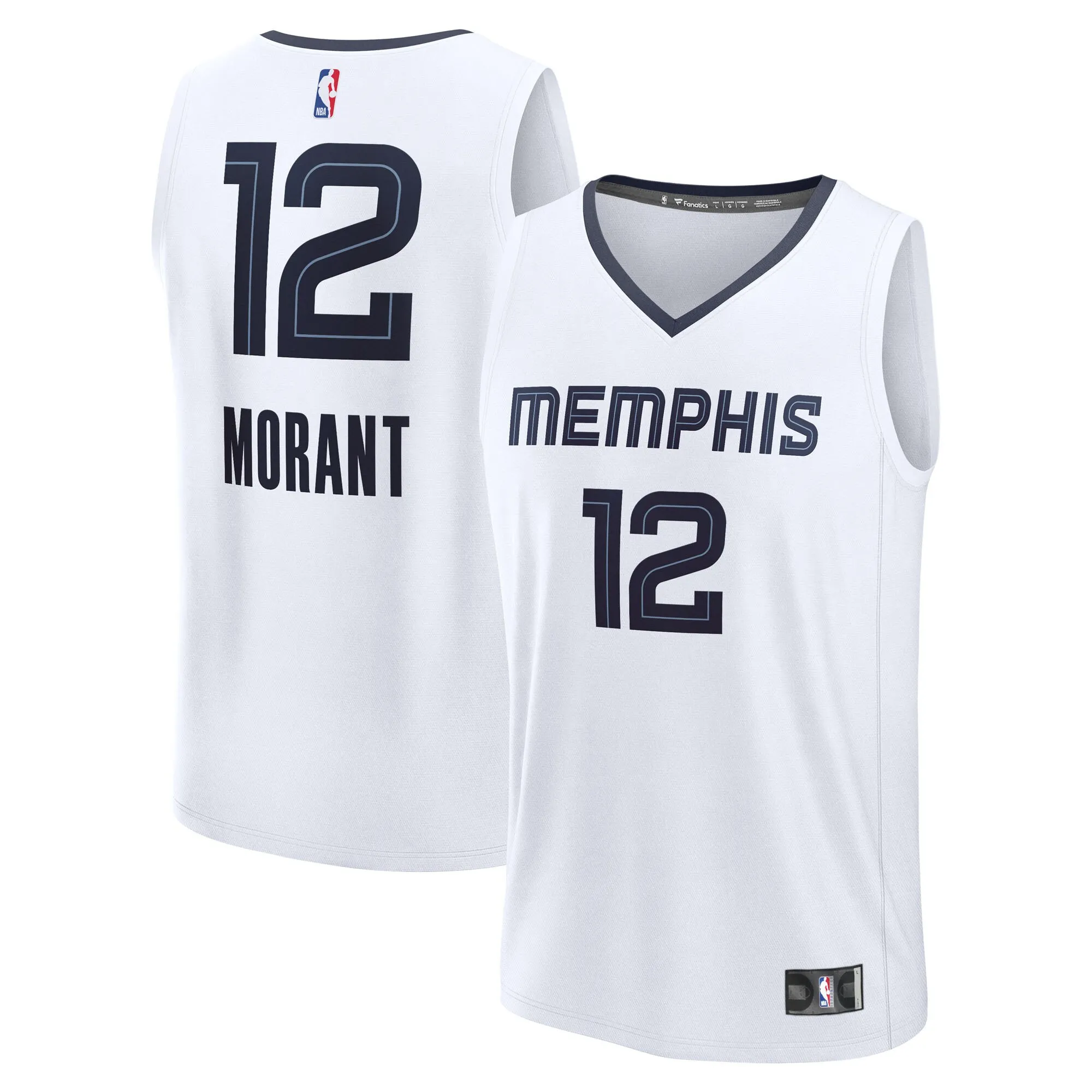 Ja Morant Memphis Grizzlies Fanatics Fast Break Replica Player Jersey - Association Edition - White
