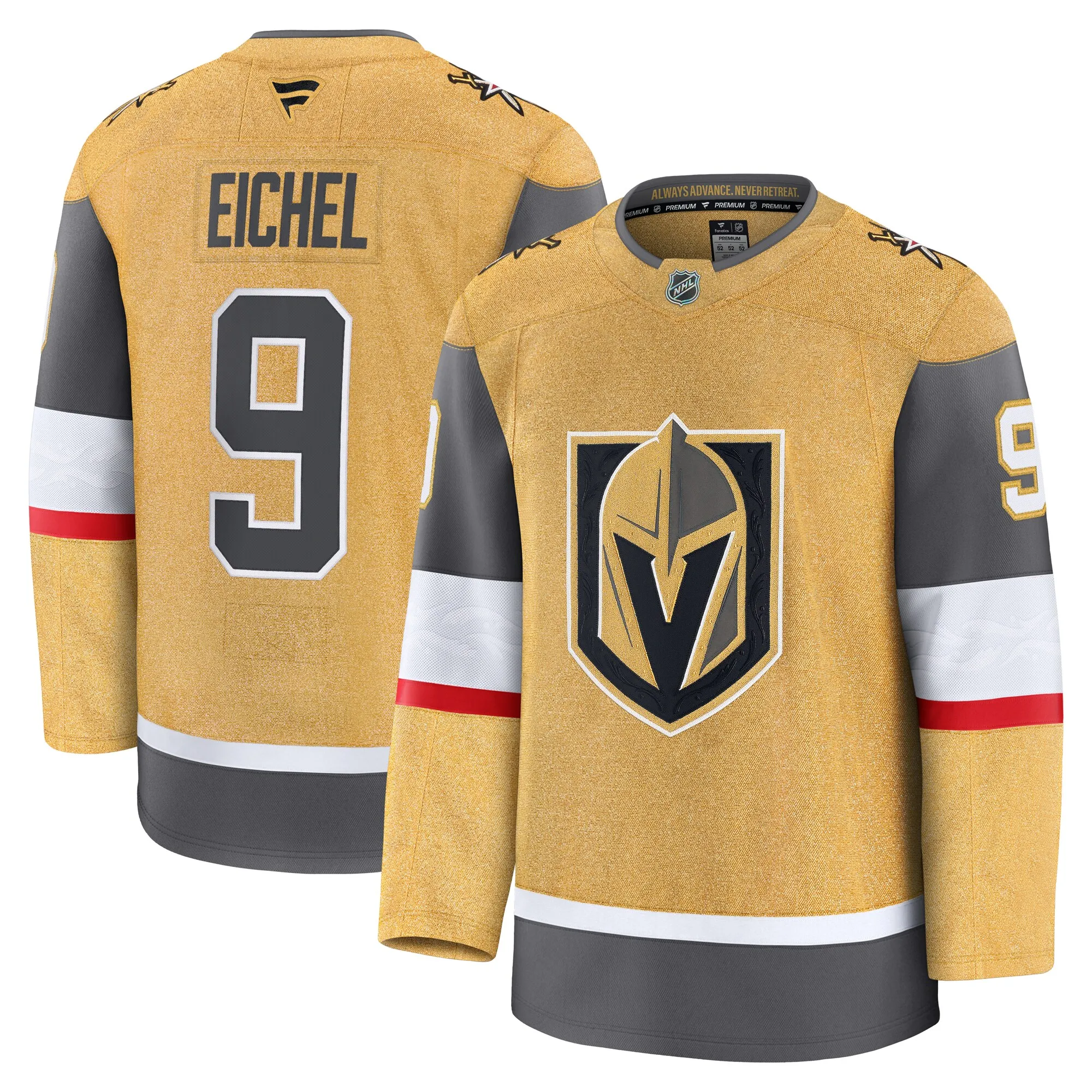 Jack Eichel Vegas Golden Knights Fanatics Home Premium Jersey - Gold