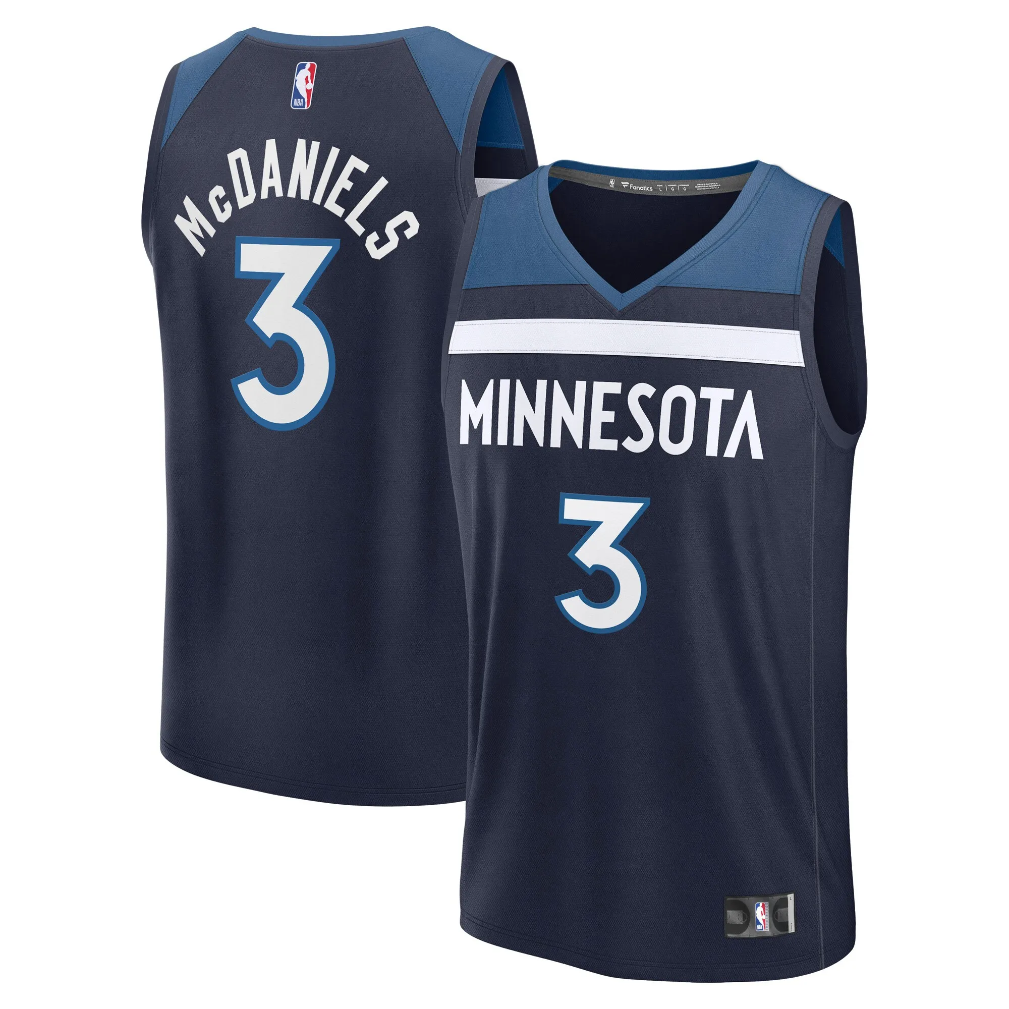 Jaden McDaniels Minnesota Timberwolves Fanatics Fast Break Replica Player Jersey - Icon Edition - Navy