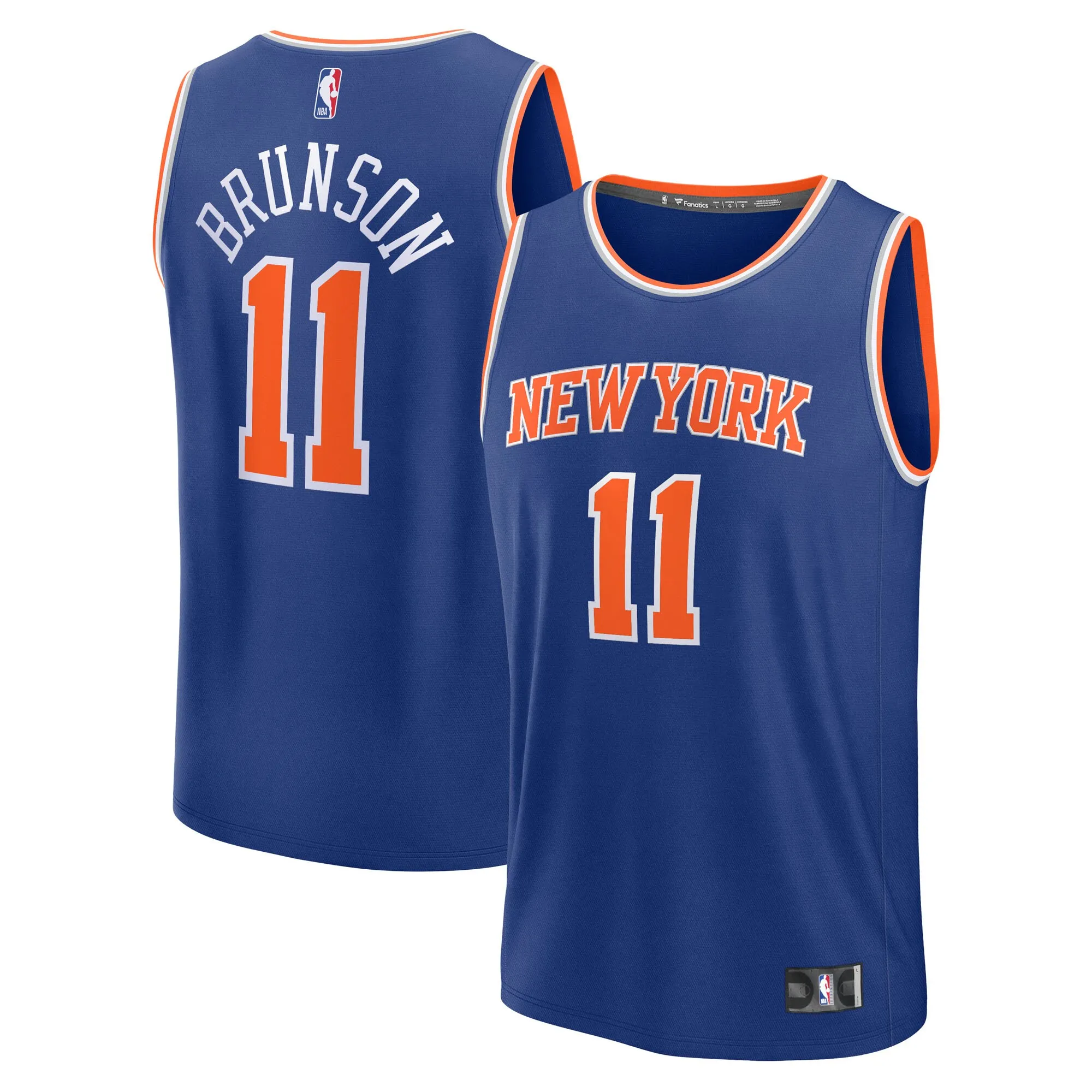Jalen Brunson New York Knicks Fanatics Fast Break Replica Player Jersey - Icon Edition - Blue