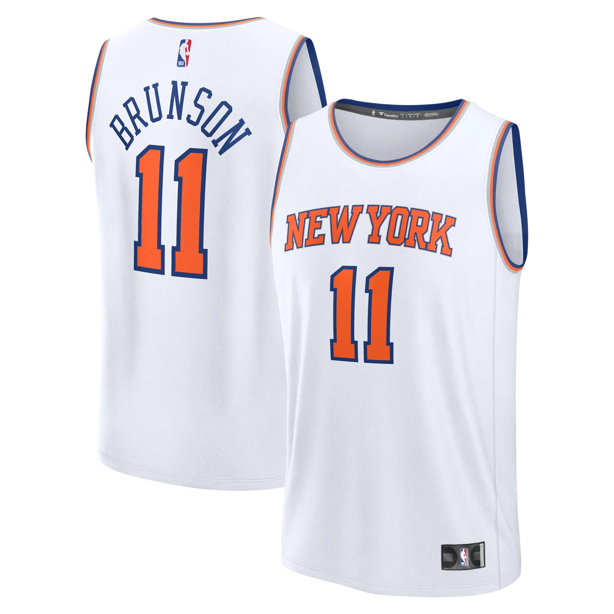 Jalen Brunson New York Knicks Fanatics Fast Break Replica Player Jersey - Association Edition - White