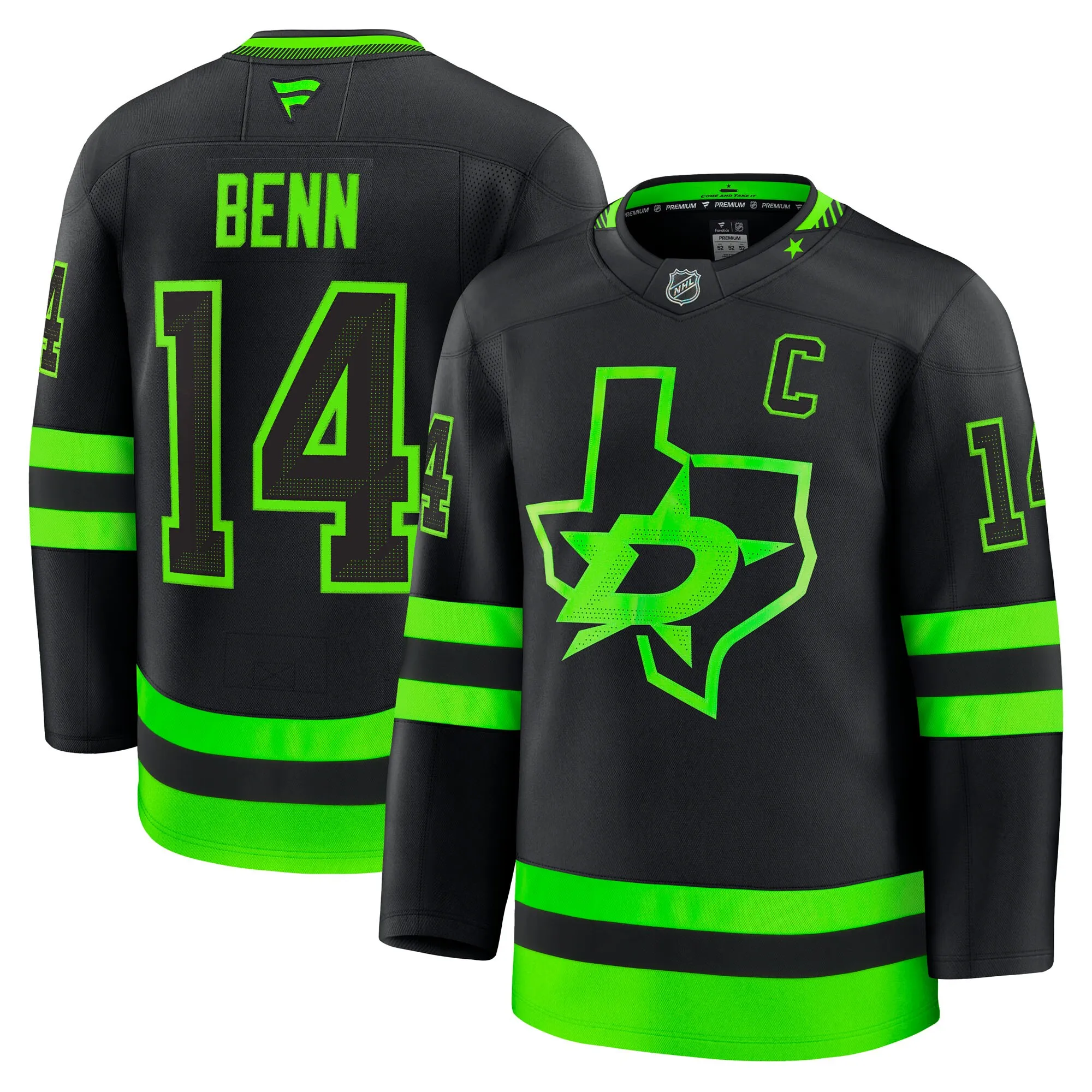 Jamie Benn Dallas Stars Fanatics Alternate Premium Jersey - Black