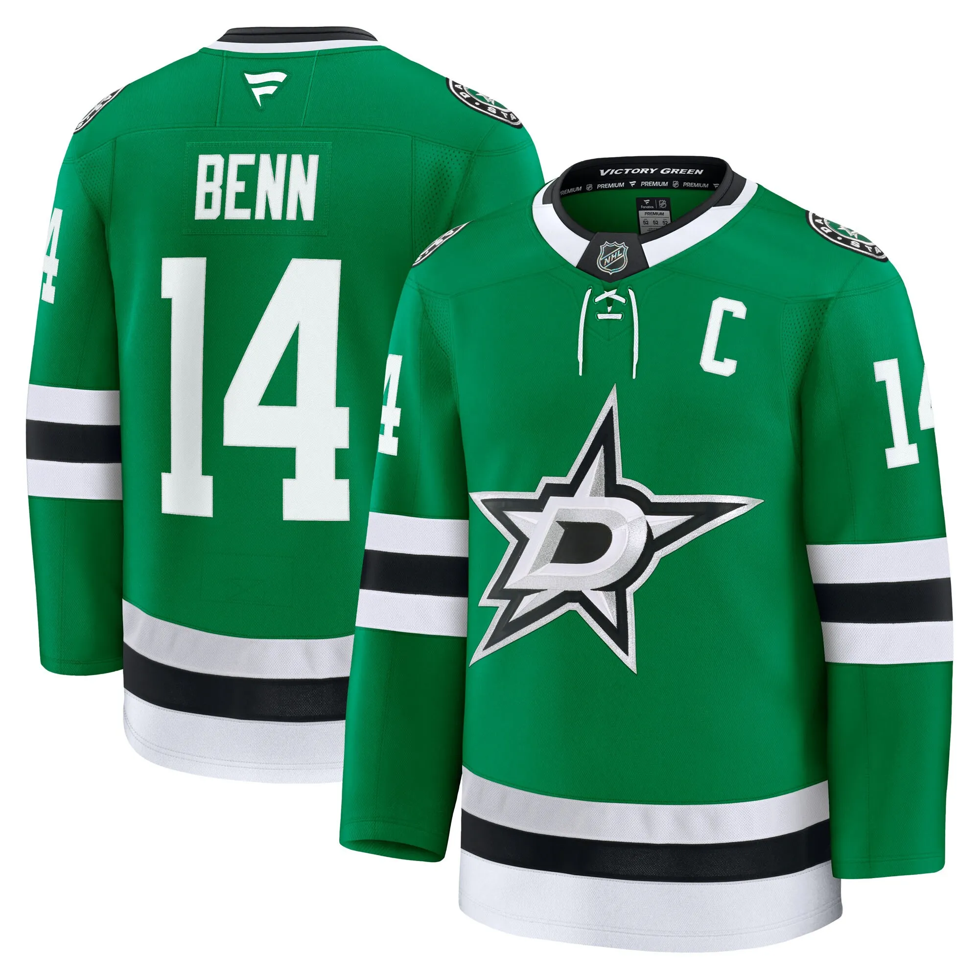 Jamie Benn Dallas Stars Fanatics Home Premium Jersey - Kelly Green