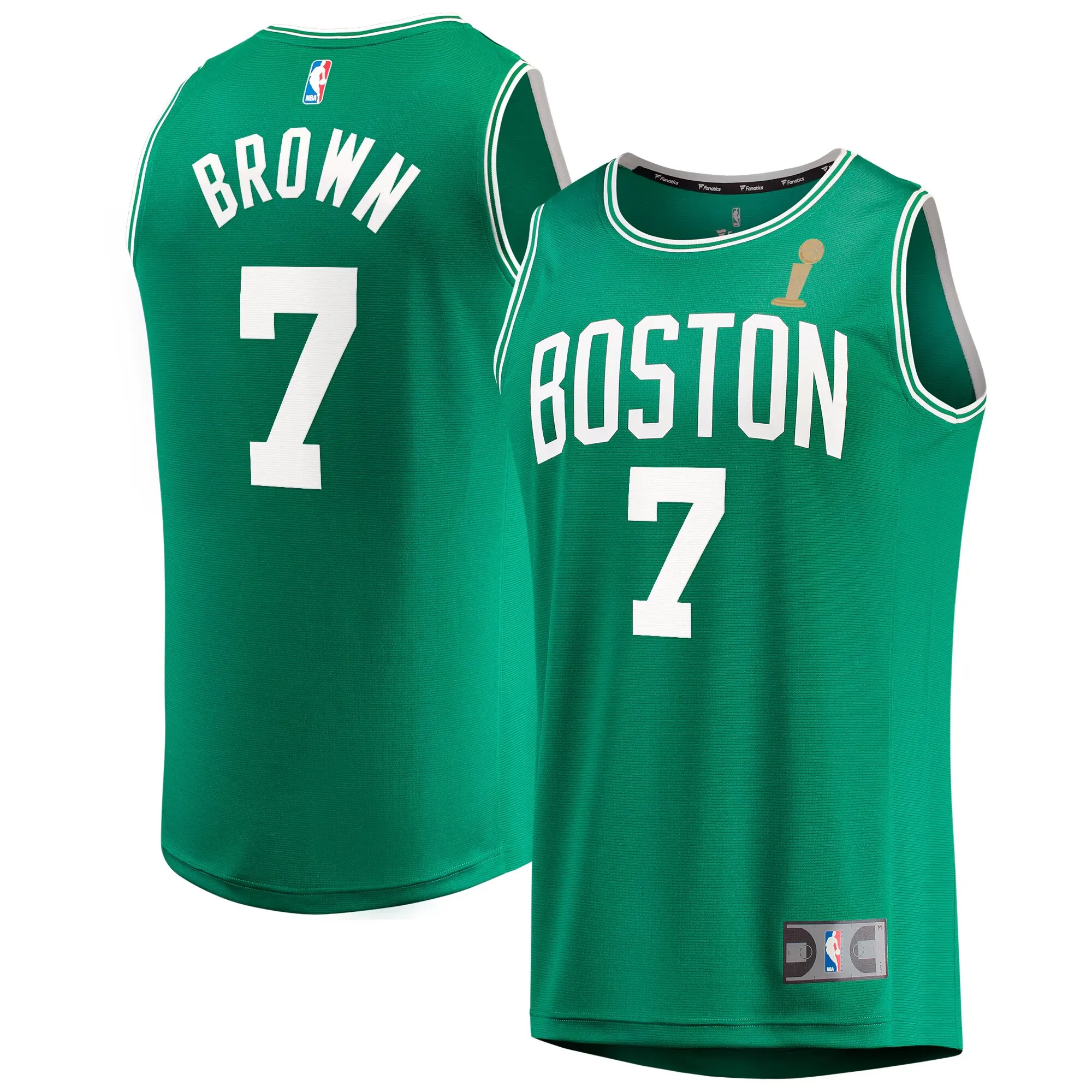 Jaylen Brown Boston Celtics Fanatics 2024 NBA Finals Champions Fast Break Replica Player Jersey - Kelly Green - Icon Edition
