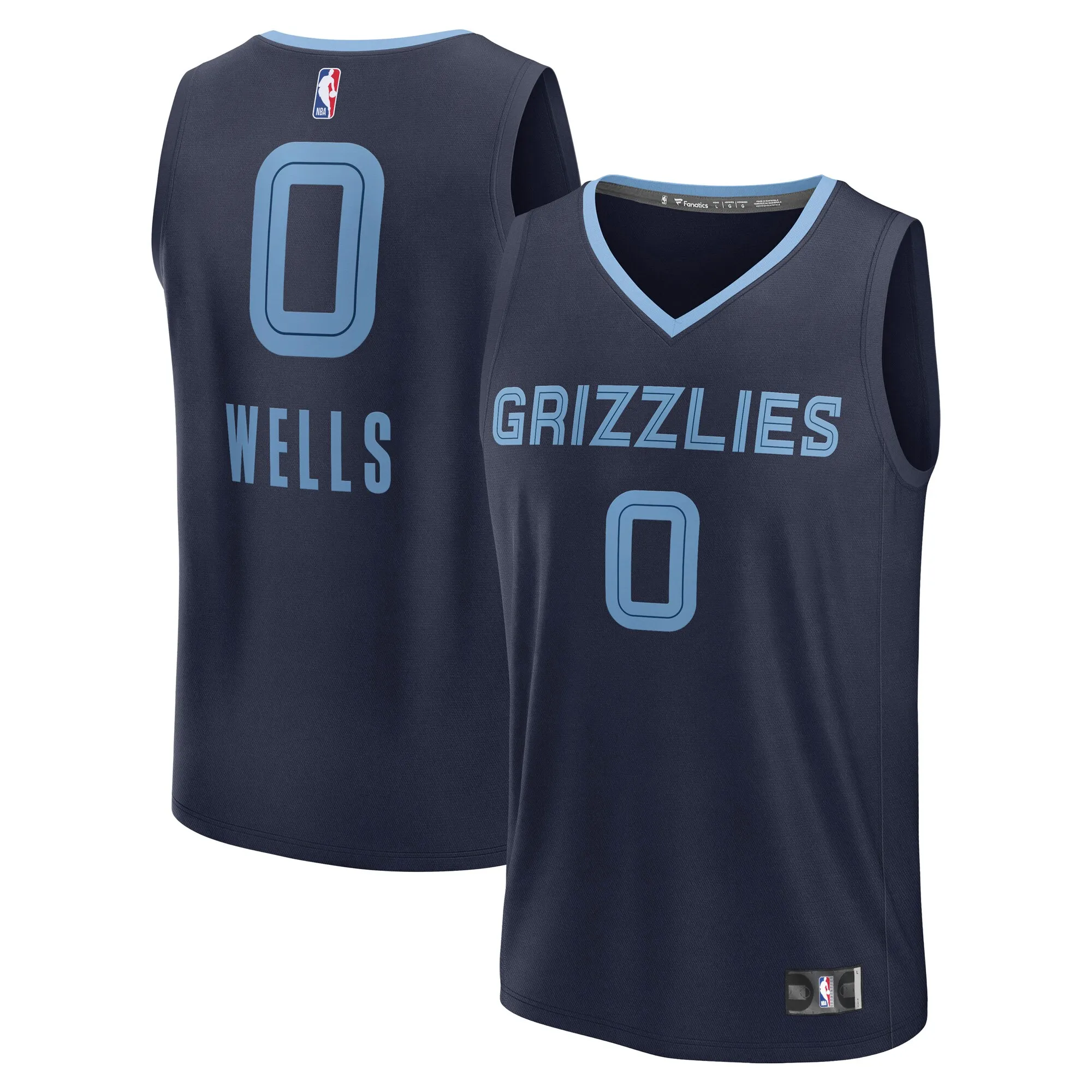 Jaylen Wells Memphis Grizzlies Fanatics Fast Break Replica Player Jersey - Icon Edition - Navy