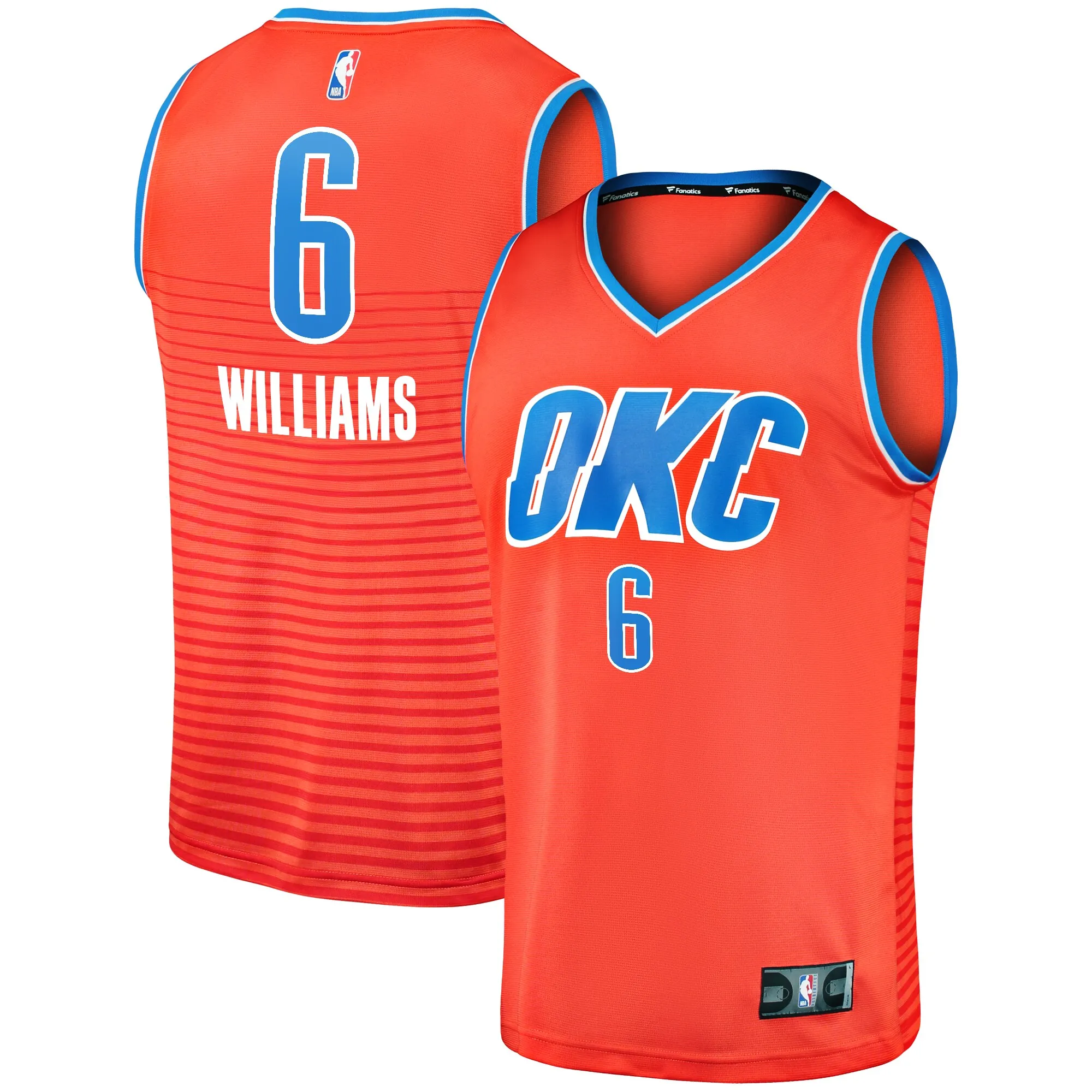 Jaylin Williams Oklahoma City Thunder Fanatics Fast Break Replica Player Jersey - Statement Edition - Orange