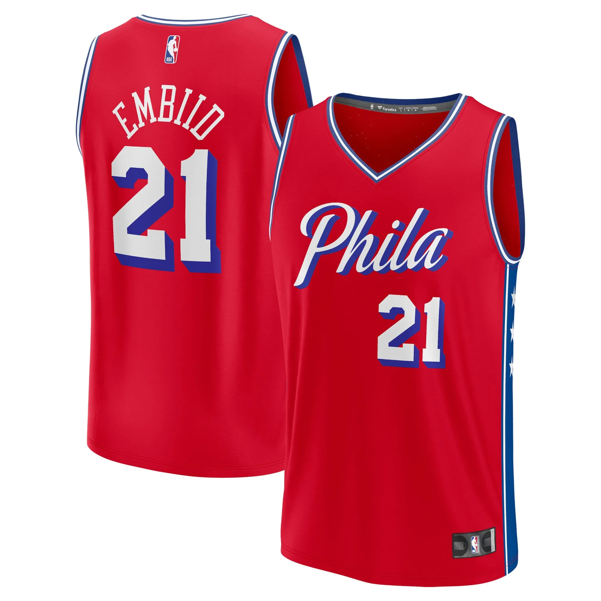 Joel Embiid Philadelphia 76ers Fanatics Fast Break Replica Player Jersey - Statement Edition - Red